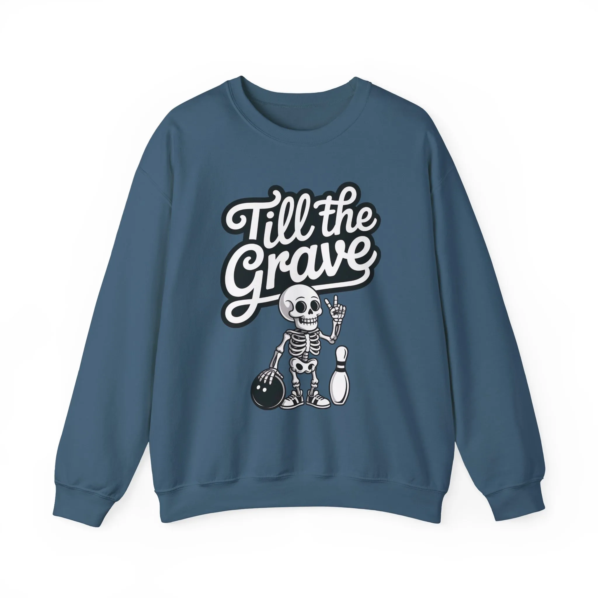 Funny Skeleton Bowling Mens Pullover, Halloween Apparel, Funny Skeleton Bowling Shirt, Casual Mens Crewneck, Cool Bowler Skull Crewneck - Image 13