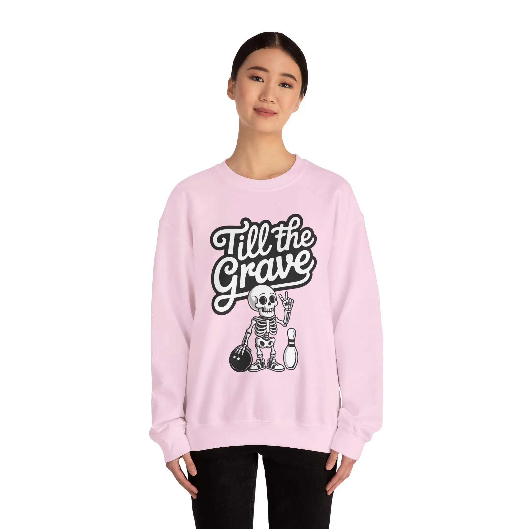Funny Skeleton Bowling Sweatshirt, Womens Crewneck, Halloween Gift, Casual Wear, Till the Grave Sweatshirt, Bowling Lover Apparel - Image 23