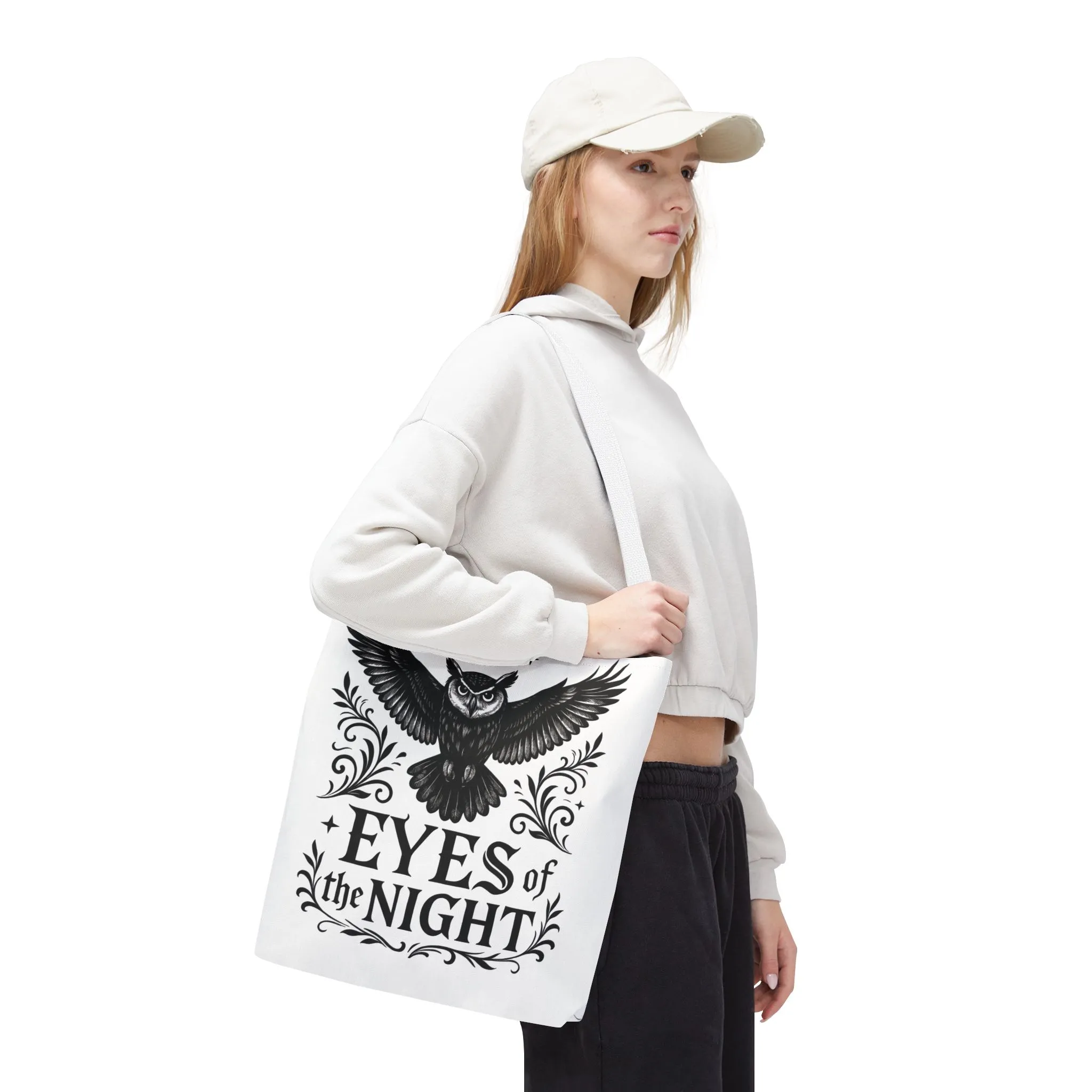 Eyes of the Night Owl Tote Bag, Artsy Shopping Bag, Eco-Friendly Carryall, Unique Gift for Animal Lovers, Halloween Decor, Beach Tote - Image 25