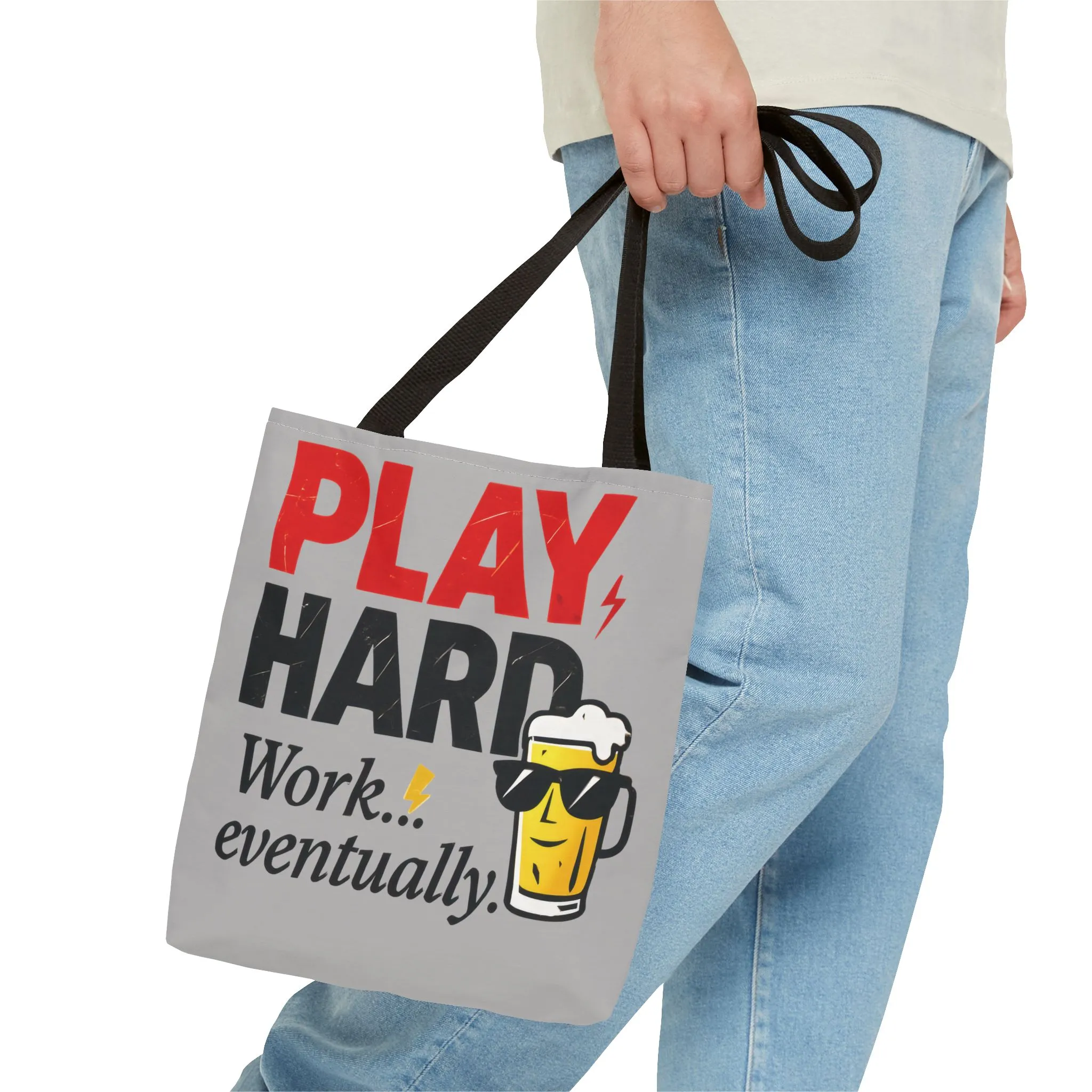 Play Hard Tote Bag - Fun, Stylish, Tote for Work & Play, Summer, Gift, Beach Bag, Everyday Carry, Beach Weekender Bag, large canvas bag - Image 8