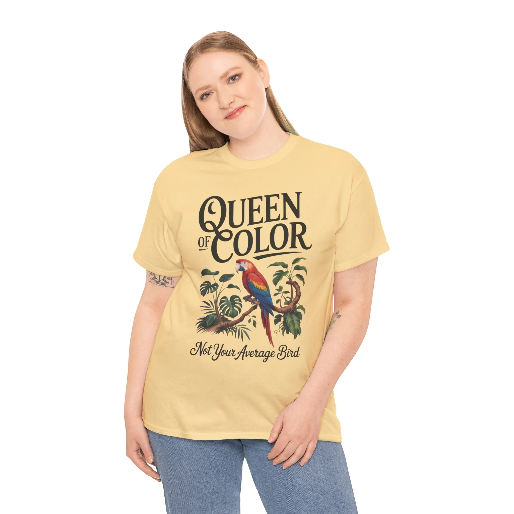 Colorful Queen Womens Tee, Fun Graphic T-Shirt, Casual Wear, Gift for Bird Lovers, Trendy Summer Apparel - Image 30
