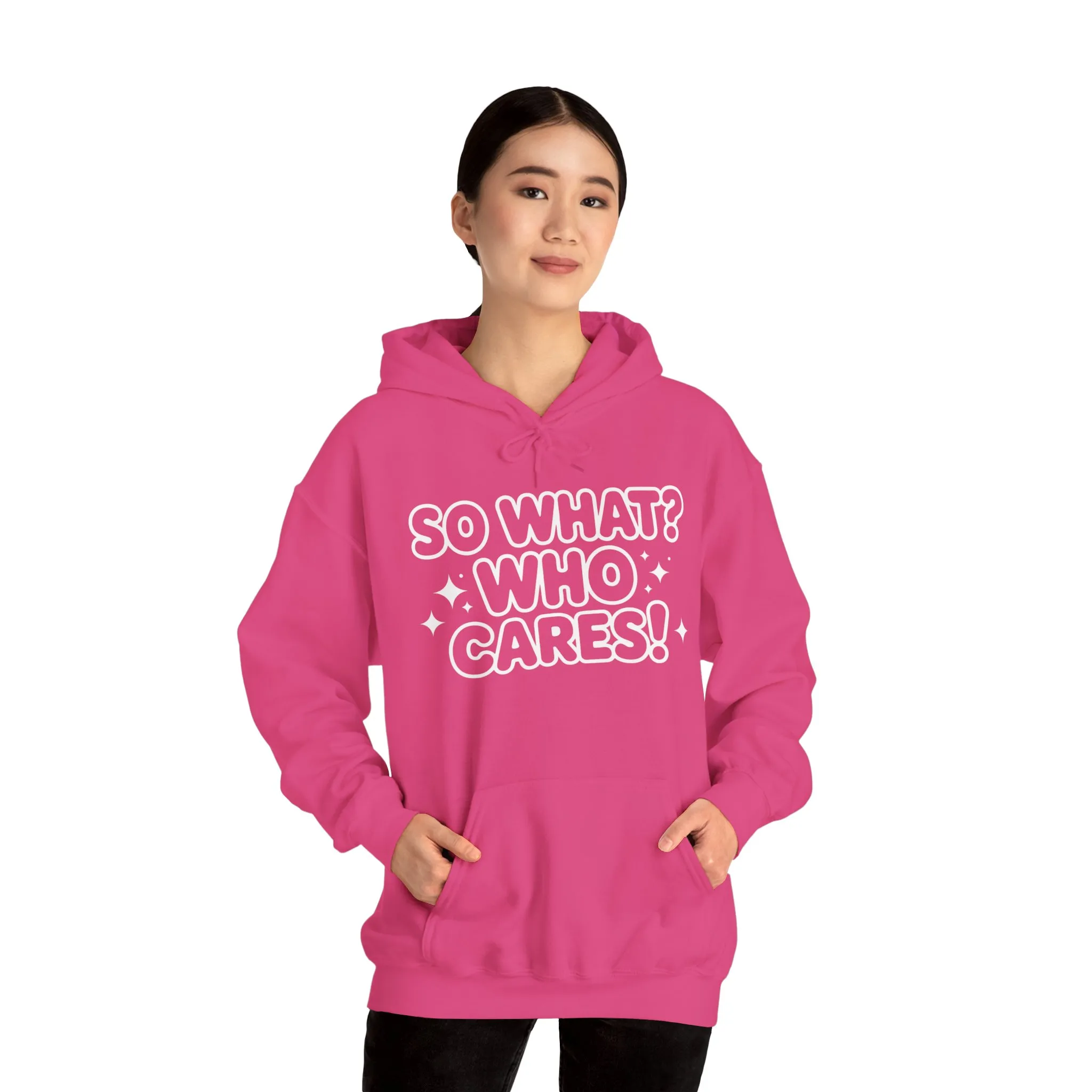 Trendy Womens Hoodie with 'So What? Who Cares!' Print, Casual Wear for Confident Souls, Funny Typography Hoodie, Sassy Graphic Sweater - Image 31