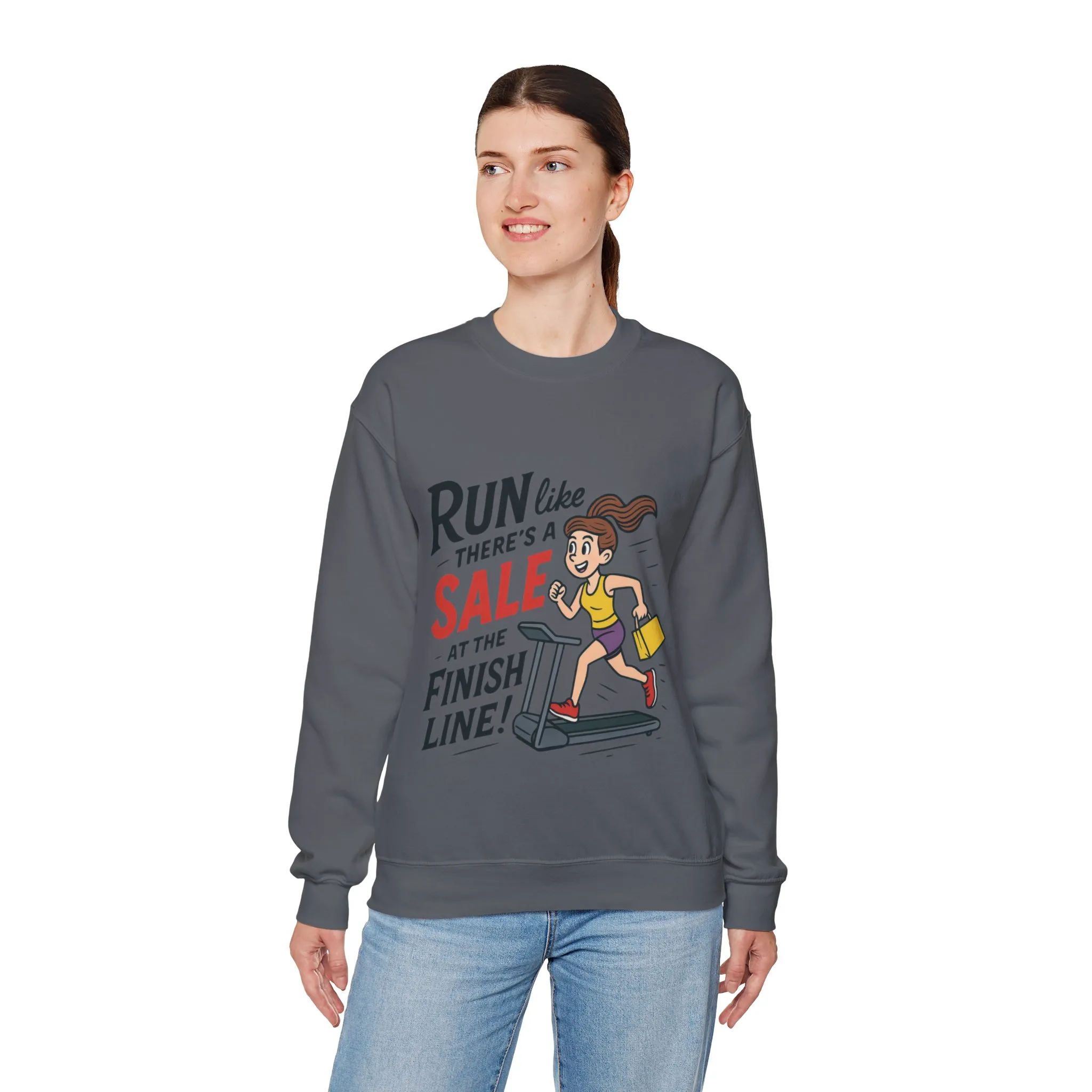 Run Like Theres a SALE at the Finish Line! Womens Sweatshirt, Funny Shopping Pullover, Treadmill Runner Gift for Her, Sale Humor Tee - Image 21