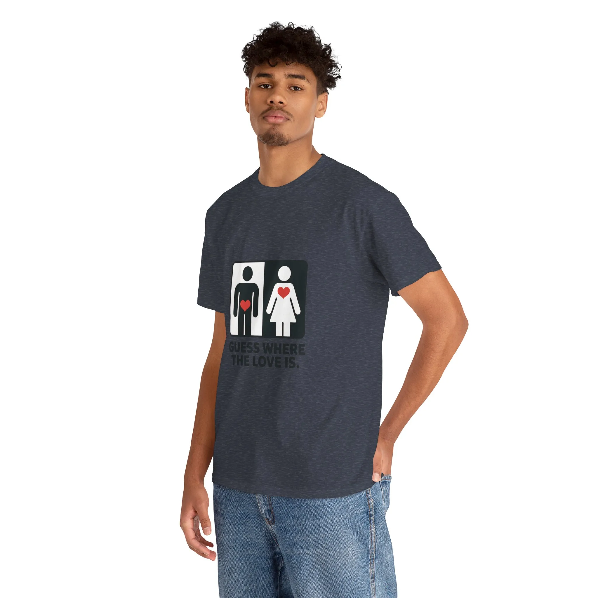 Guess Where The Love Is Mens Tee, Funny Couples Gift, Valentines Day Apparel, Relationship Humor Shirt, Graphic Tee for Him, Bold Love Joke Shirt - Image 36