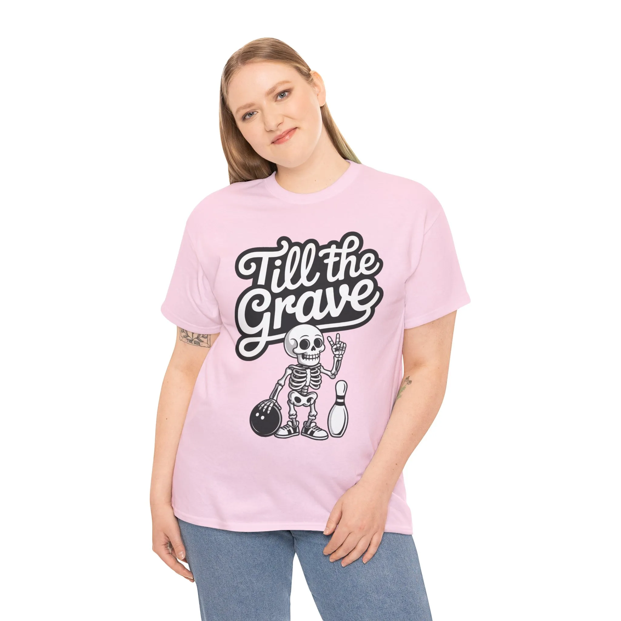 Funny Skeleton Bowling Womens Tee, Till the Grave, Funny Shirt, Halloween Gift, Skull Graphic, Casual Wear, Sporty Style - Image 24