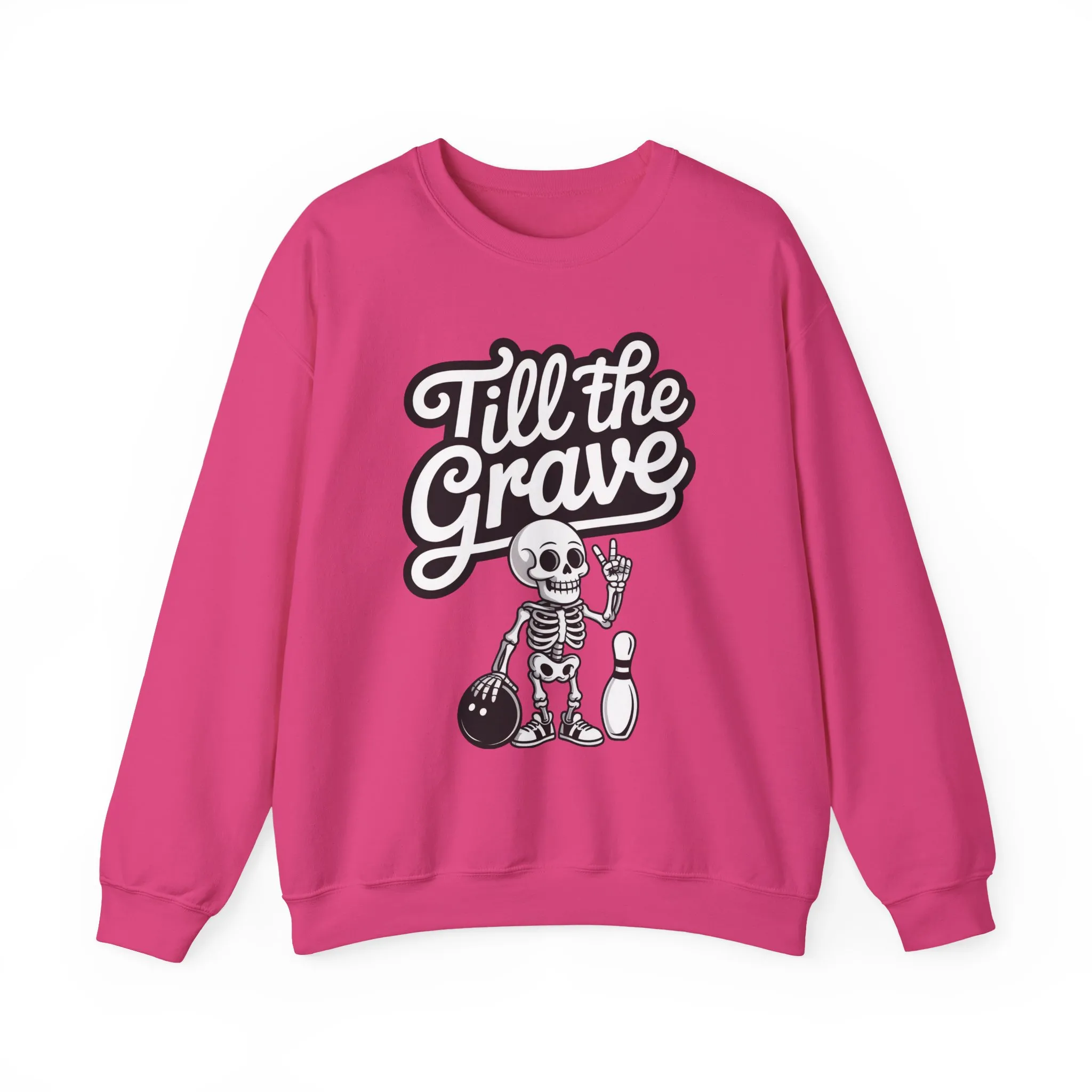 Funny Skeleton Bowling Sweatshirt, Womens Crewneck, Halloween Gift, Casual Wear, Till the Grave Sweatshirt, Bowling Lover Apparel - Image 25