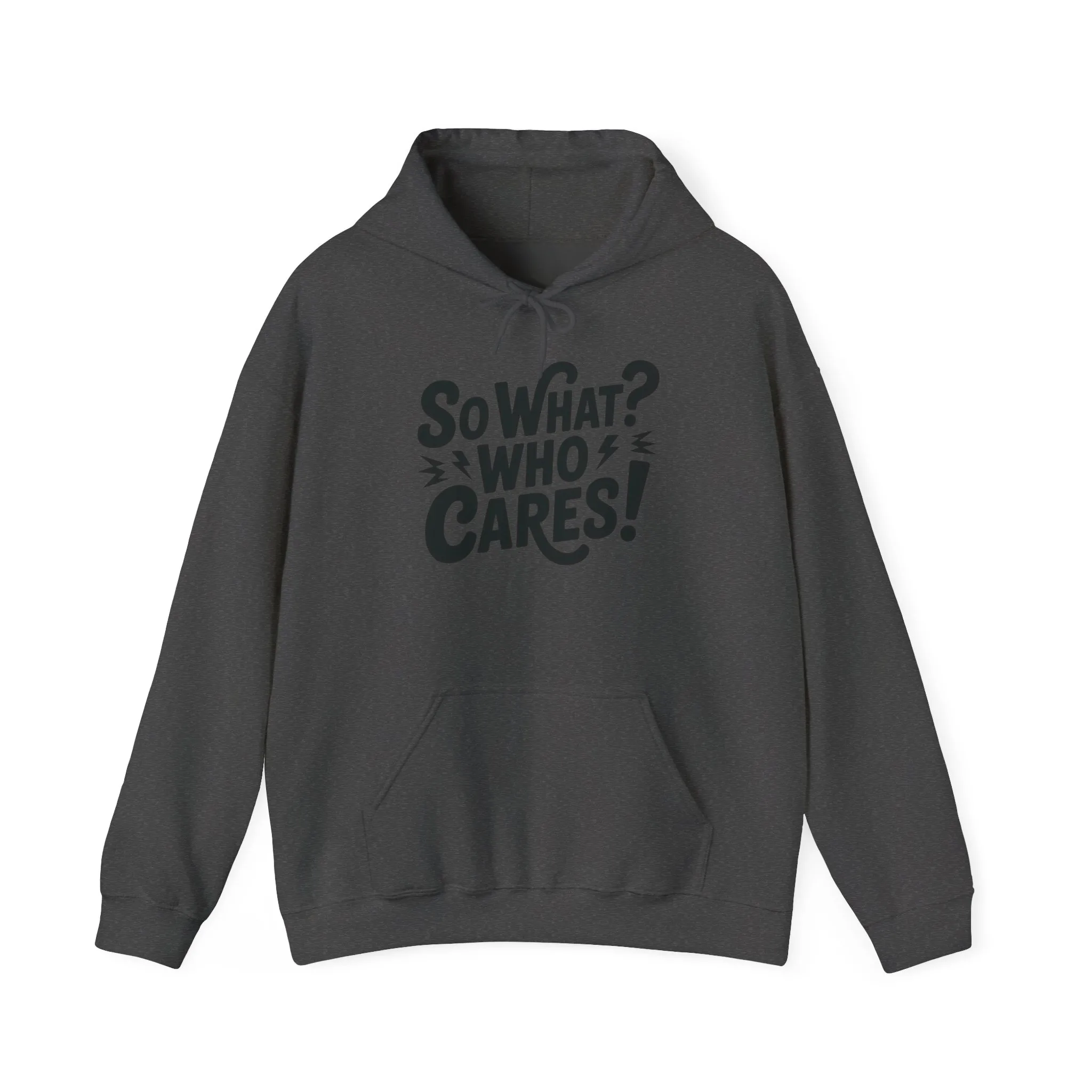 So What? Who Cares! Funny Mens Hoodie, Bold Statement Design, Lightning Graphic Pullover, Rebellious Urban Humor, Funny Streetwear - Image 13