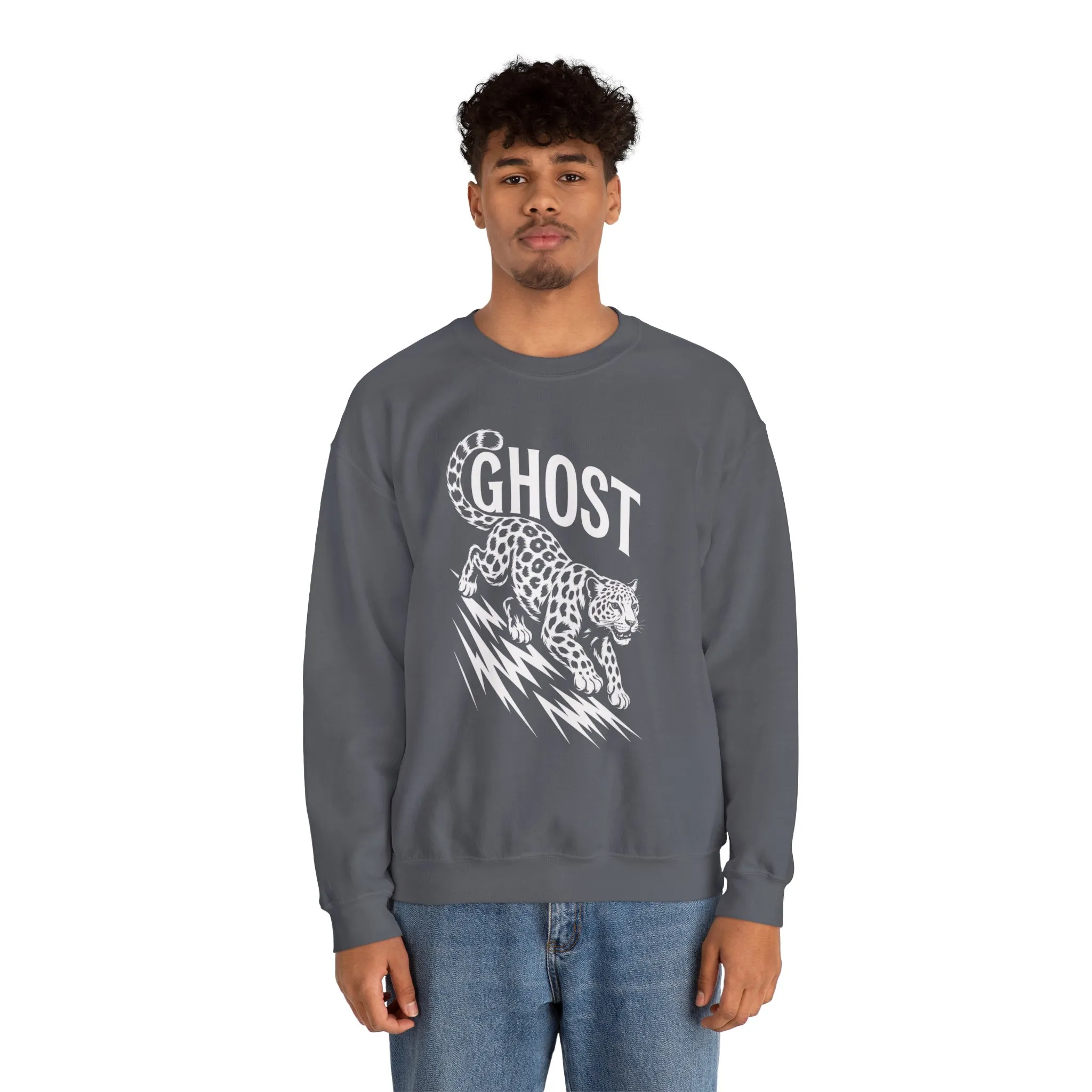 Ghost Leopard Crewneck Sweatshirt, Unisex Fashion, Cozy Casual Wear, Graphic Sweatshirt, Wild Animal Art, Gift for Animal Lovers - Image 20