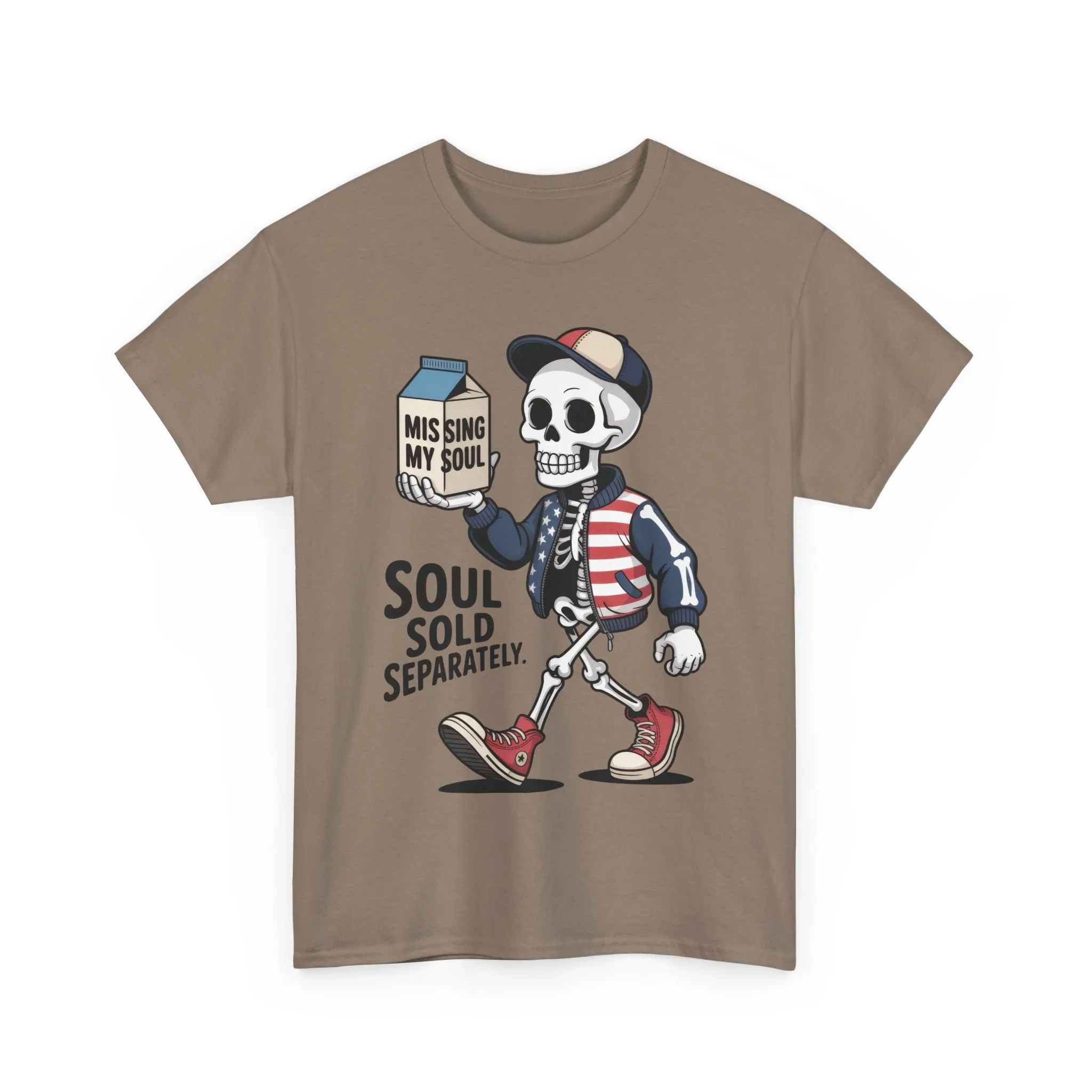Funny Skeleton T-Shirt Soul Sold Separately Graphic Tee, Missing Soul Cartoon Shirt, Gothic Streetwear, Halloween Gift Tee - Image 10