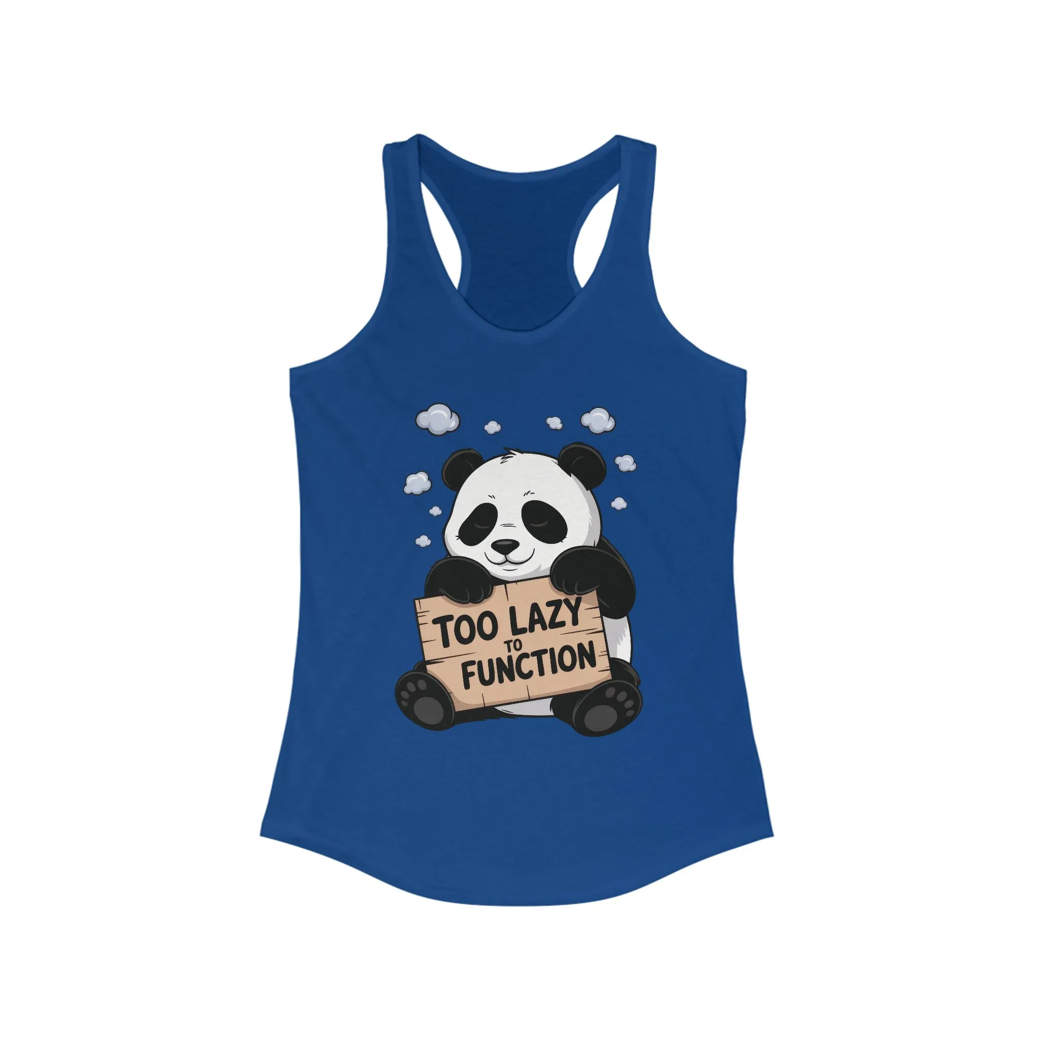 Funny Panda Tank Top, Women's Workout Shirt, Cute Summer Tee, Lazy Bear Fitness Top, Humorous Gift For Her