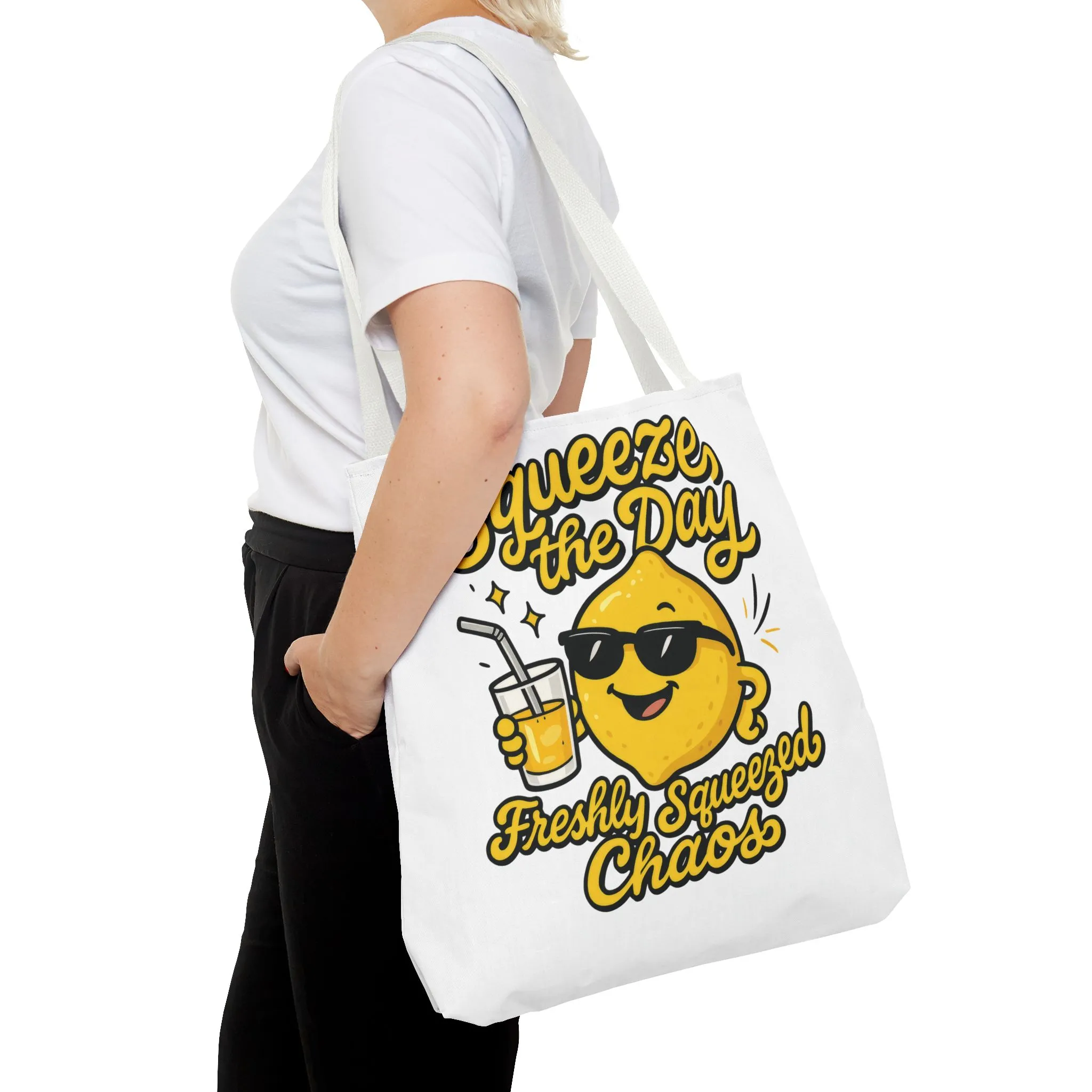 Lemon Themed Tote Bag, Squeeze the Day, Shopping Bag, Gift for Citrus Lovers, Eco-Friendly Carrier, Summer Accessory - Image 4