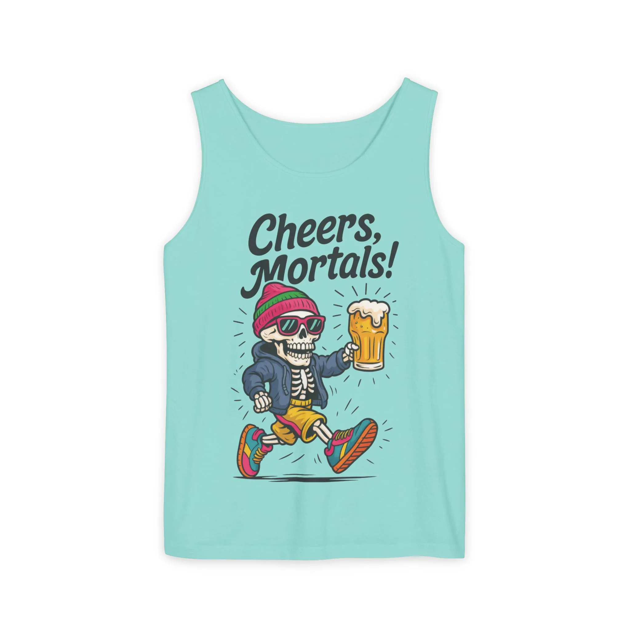Cheers Mortals! Mens Tank Top, Funny Skeleton Beer Graphic Tee, Drinking Humor Shirt, Party Gift for Him, Halloween Tank, Beer Lovers Gift - Image 31