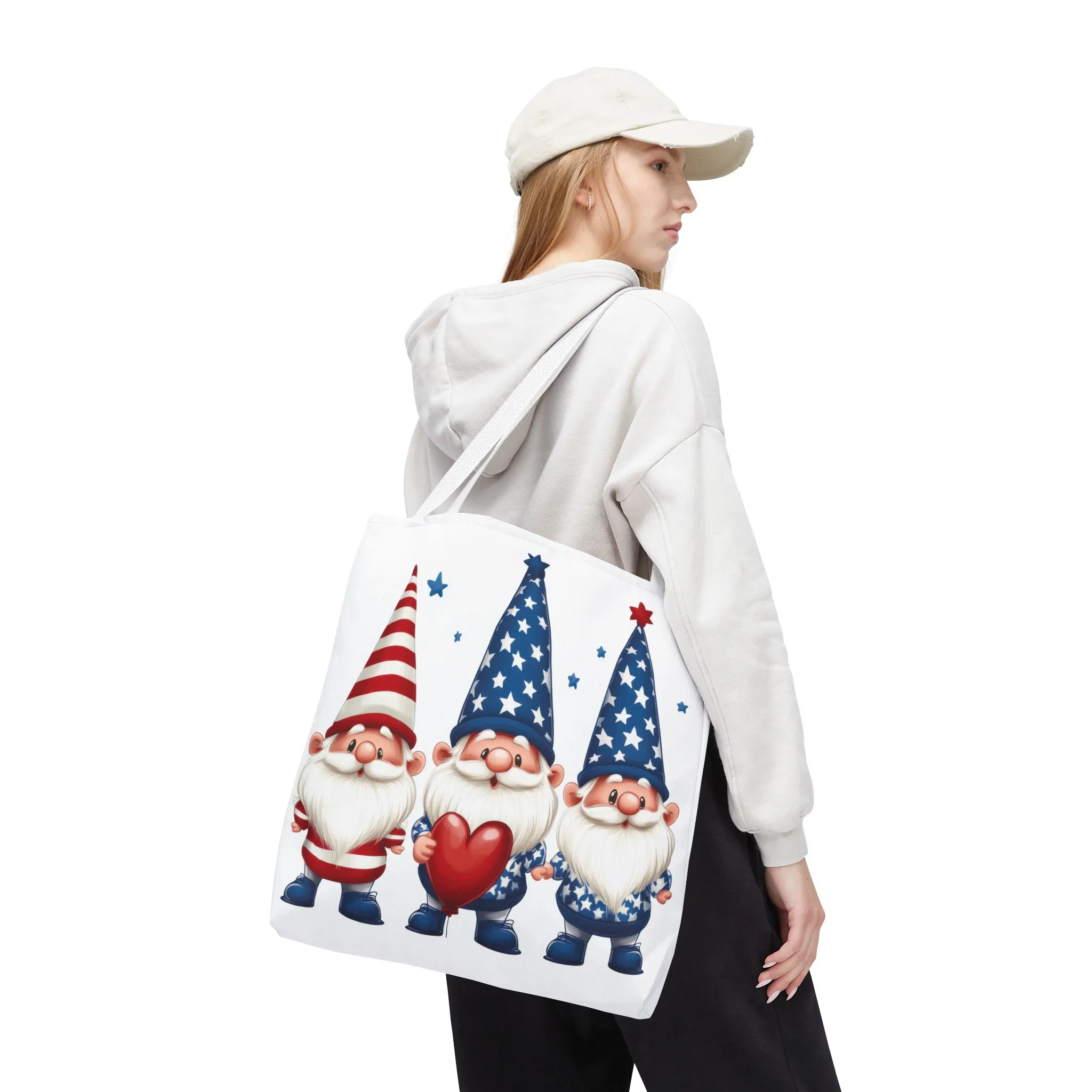 Patriotic Gnome Tote Bag, Stars and Stripes Reusable Grocery Bag, Cute Gnome Summer Bag, Holiday Gift Tote, Eco-Friendly Shopping Bag - Image 30