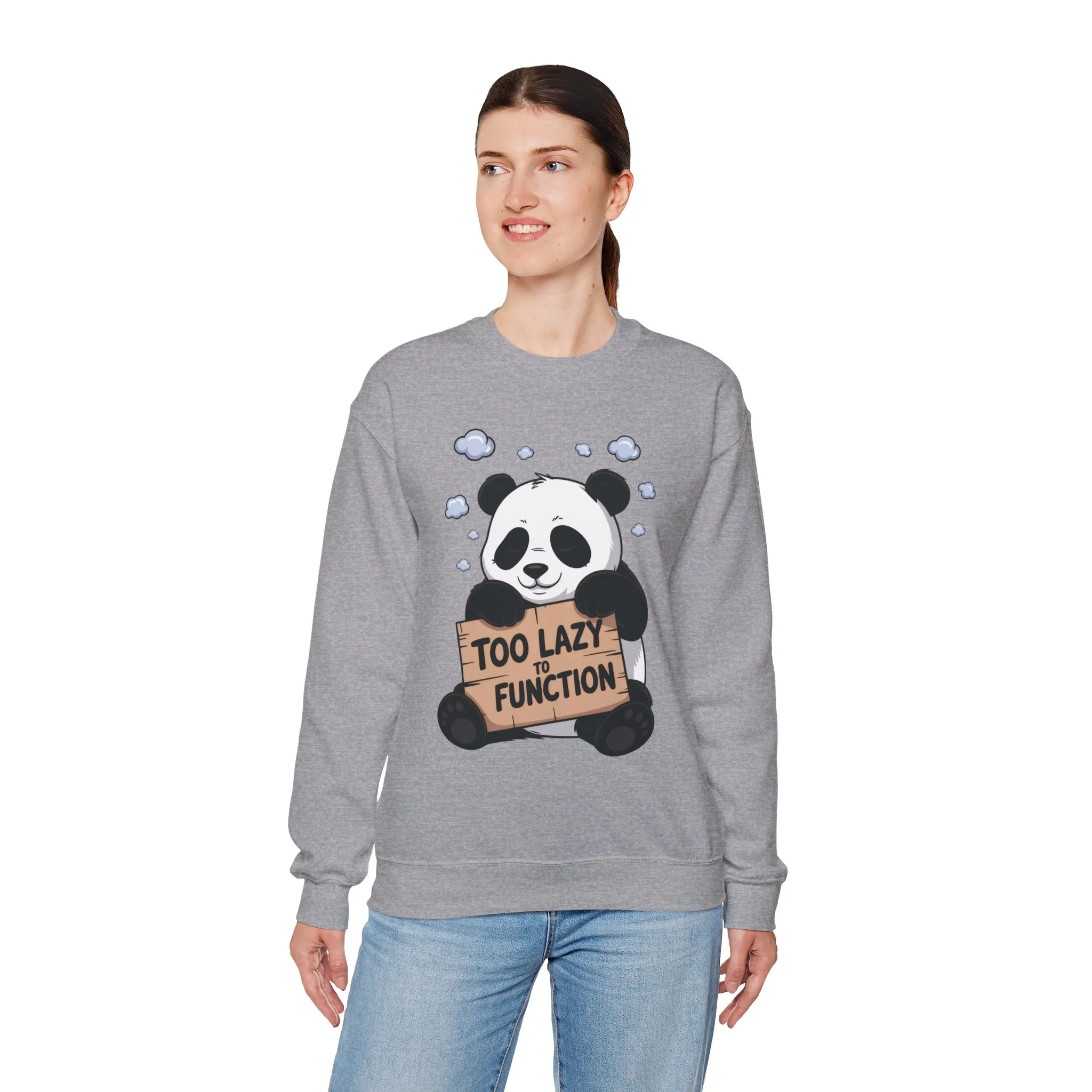 Panda Lazy Crewneck Sweatshirt - Funny Gift for Relaxation, Cute Animal Apparel for Cozy Days, Perfect for Fall and Winter - Image 12