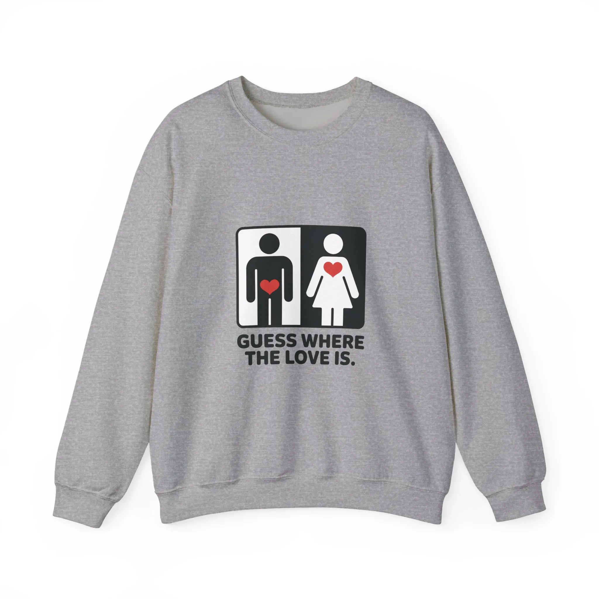GuesWhere the Love Is Womens Sweatshirt, Couples Gift, Valentines Day Apparel, Matching Sweatshirt, Relationship Sweatshirt, Love Joke Graphic - Image 7