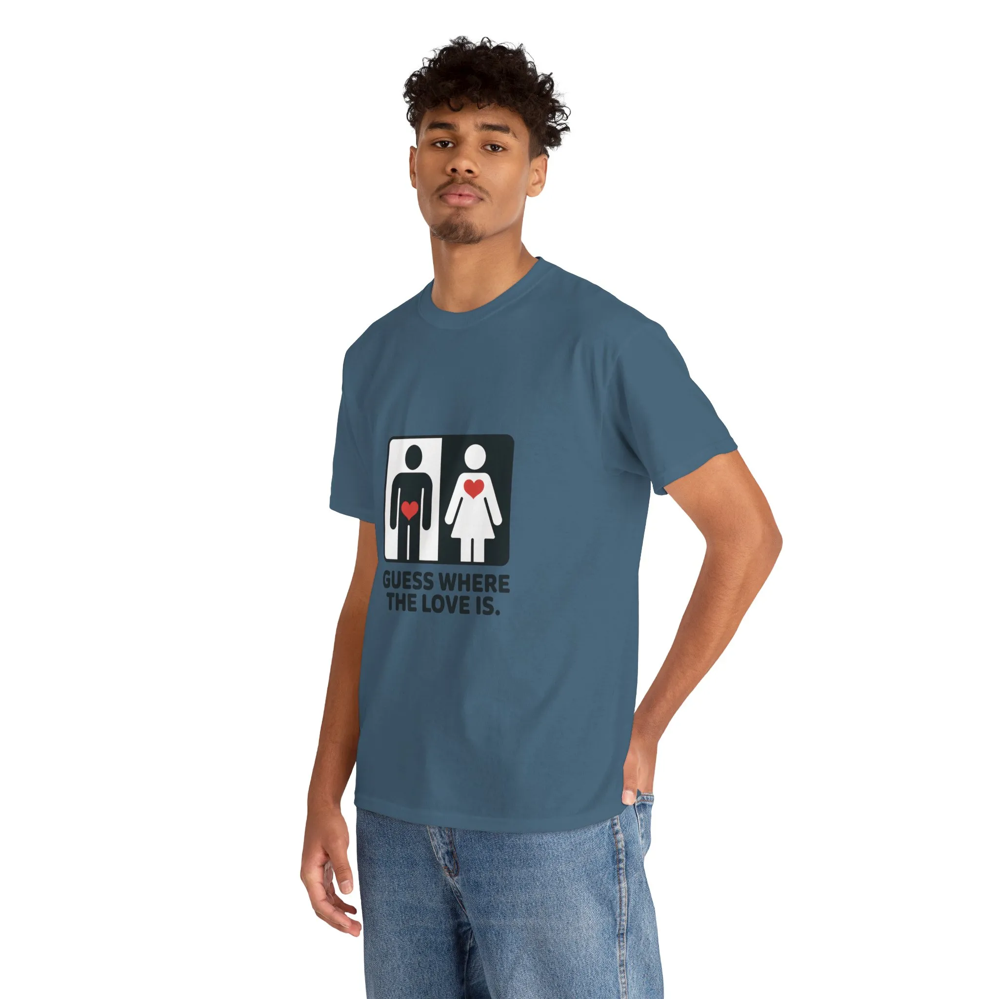 Guess Where The Love Is Mens Tee, Funny Couples Gift, Valentines Day Apparel, Relationship Humor Shirt, Graphic Tee for Him, Bold Love Joke Shirt - Image 15