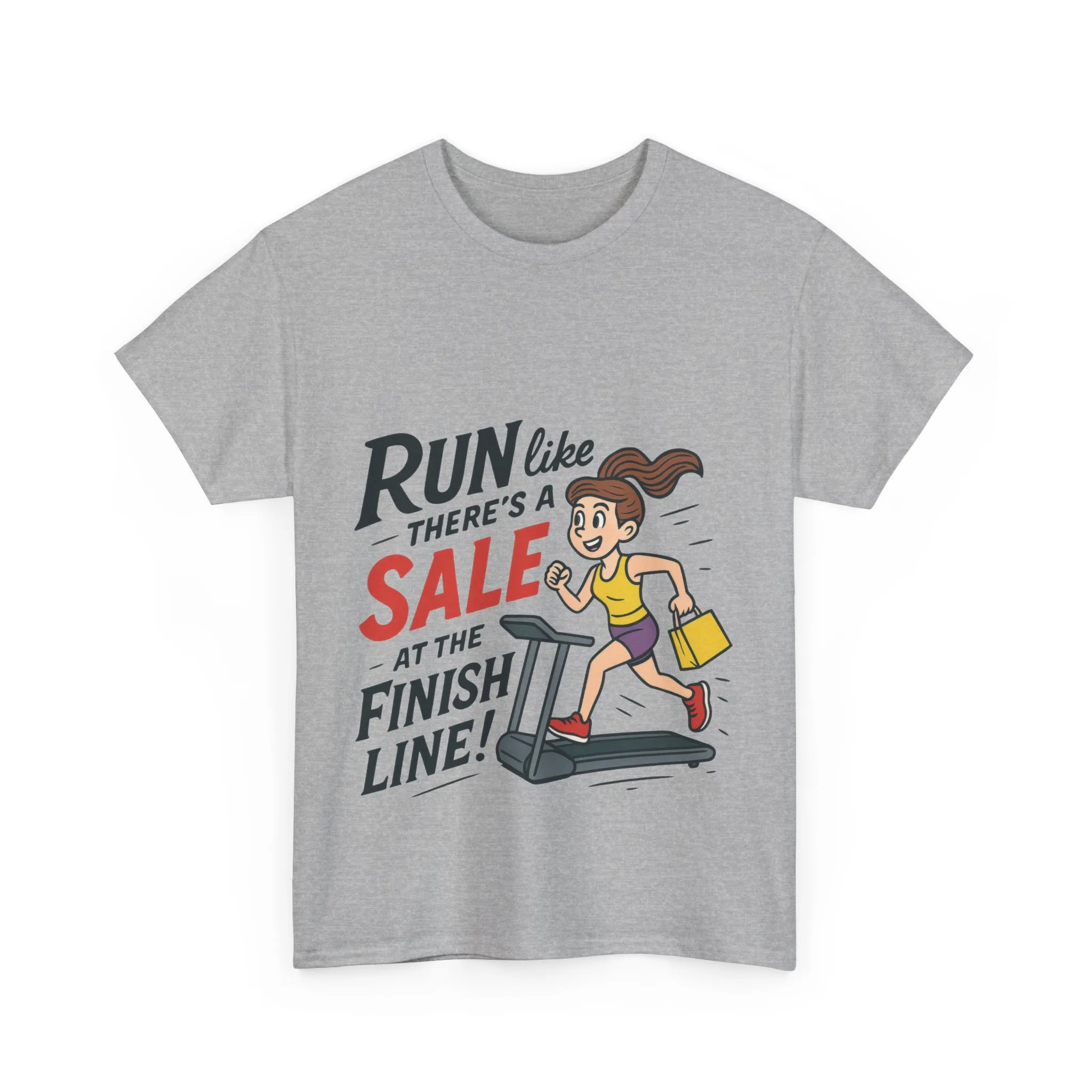 Motivational Fitness Tee, Workout Shirt, Funny Exercise Gym Top, Funny Shopping Tee, Treadmill Runner Shirt for Her, run for sale tee - Image 7