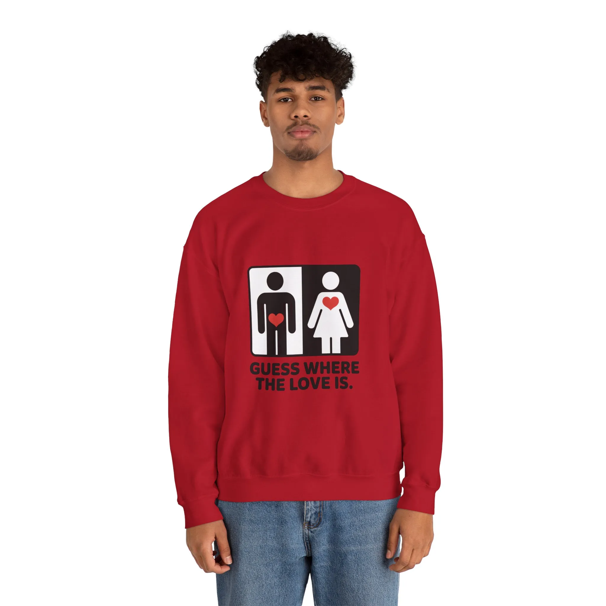 Guess Where the Love Is Mens Crewneck Sweatshirt, Cute Couples Gift, Love Themed Apparel, Valentine's Day Apparel, Relationship Sweatshirt - Image 23