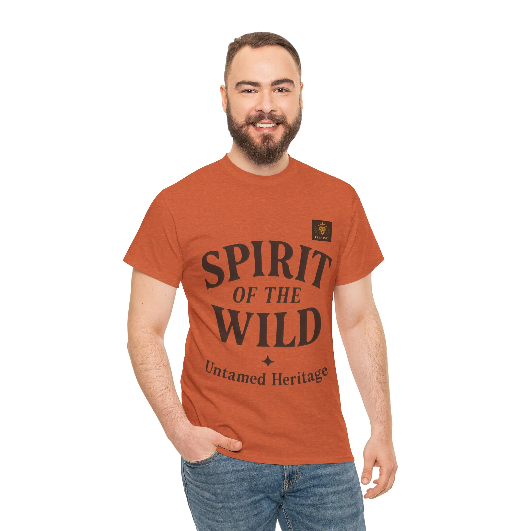 Spirit of the Wild Mens Heavy Cotton Tee, Nature Lover Gift, Outdoor Adventure Shirt, Unisex Tee, Casual Wear, Unique Graphic Apparel - Image 10