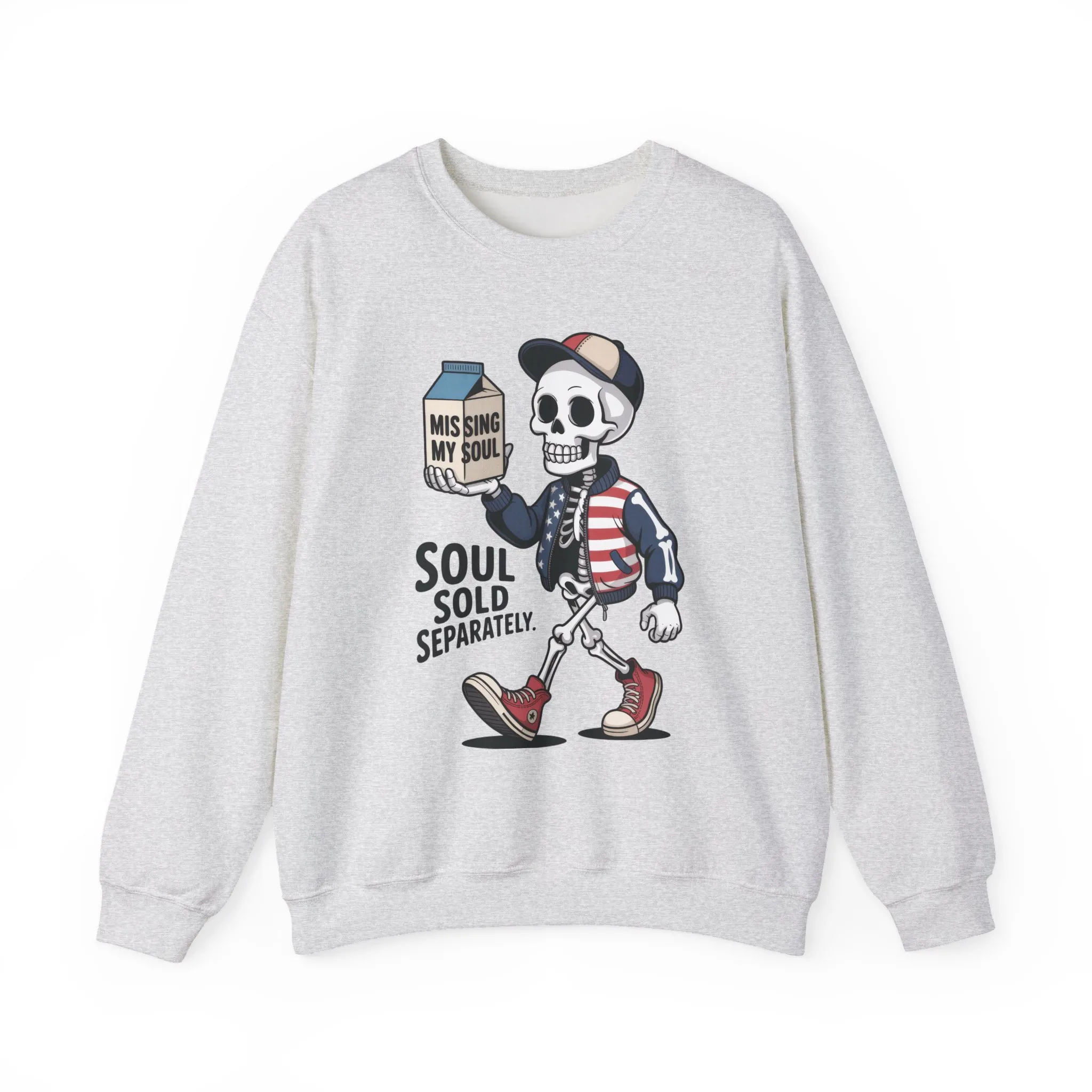 Skeleton Graphic Sweatshirt, Soul Sold Separately Pullover, Funny Gothic Streetwear, Missing My Soul Skull Hoodie Alternative - Image 4