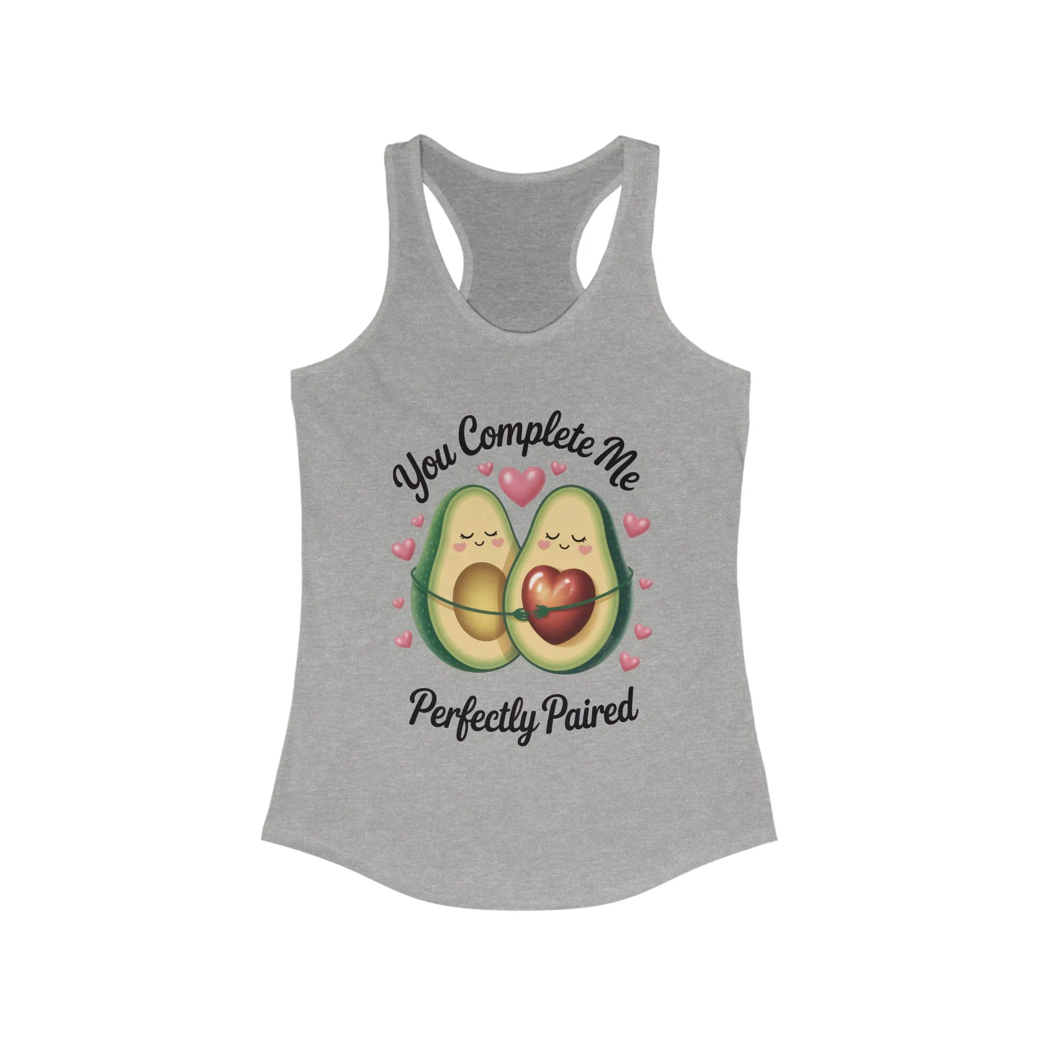 Cute Avocado Love Racerback Tank, Funny Summer Shirt, Perfect Gift for Her, Valentines Day Outfit, Trendy Casual Top, Fun and Flirty - Image 7