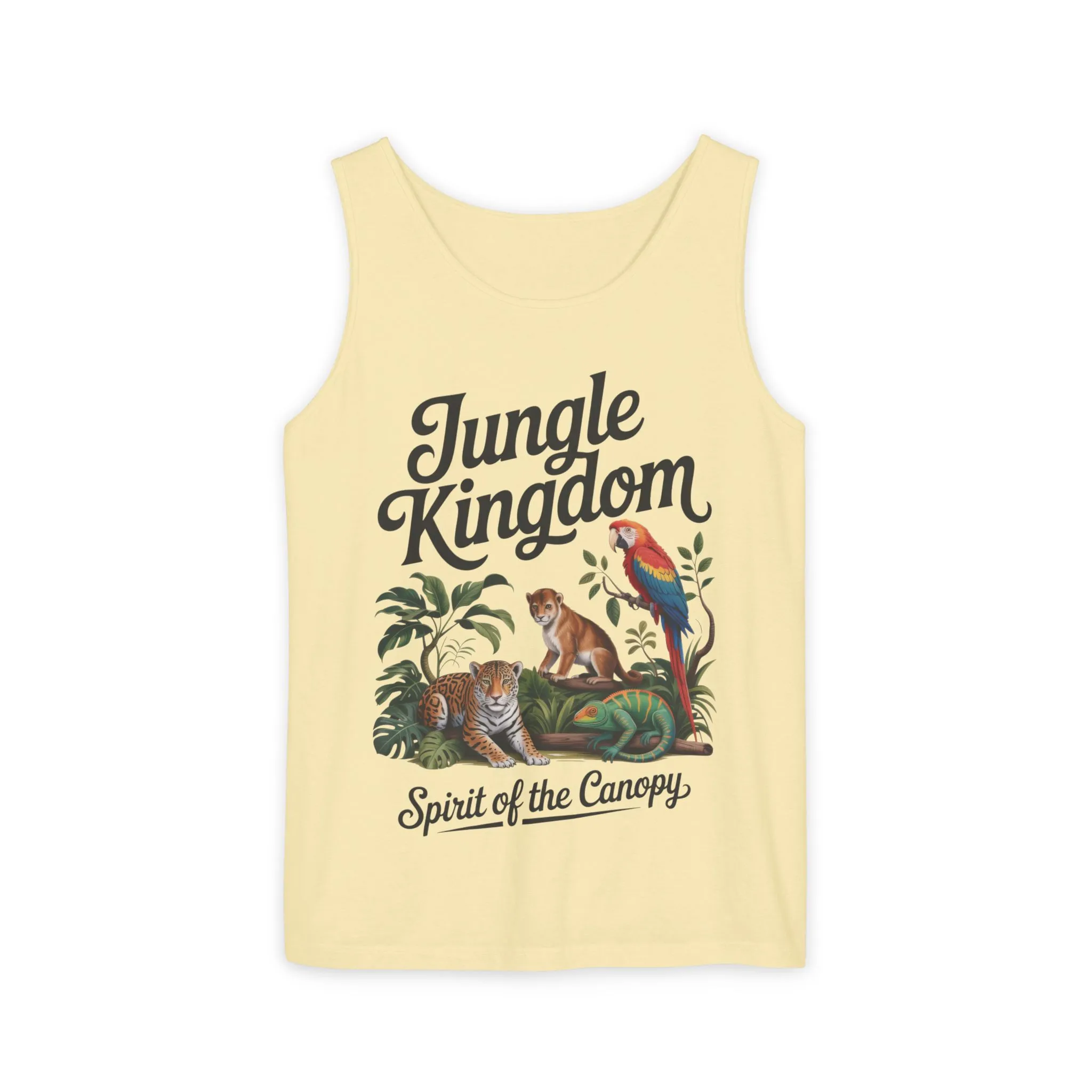 Jungle Kingdom Tank Top, Womens Garment-Dyed Sleeveless Shirt, Spirit of the Canopy Tee, Summer Outfit, Eco-Friendly Casual Wear - Image 23