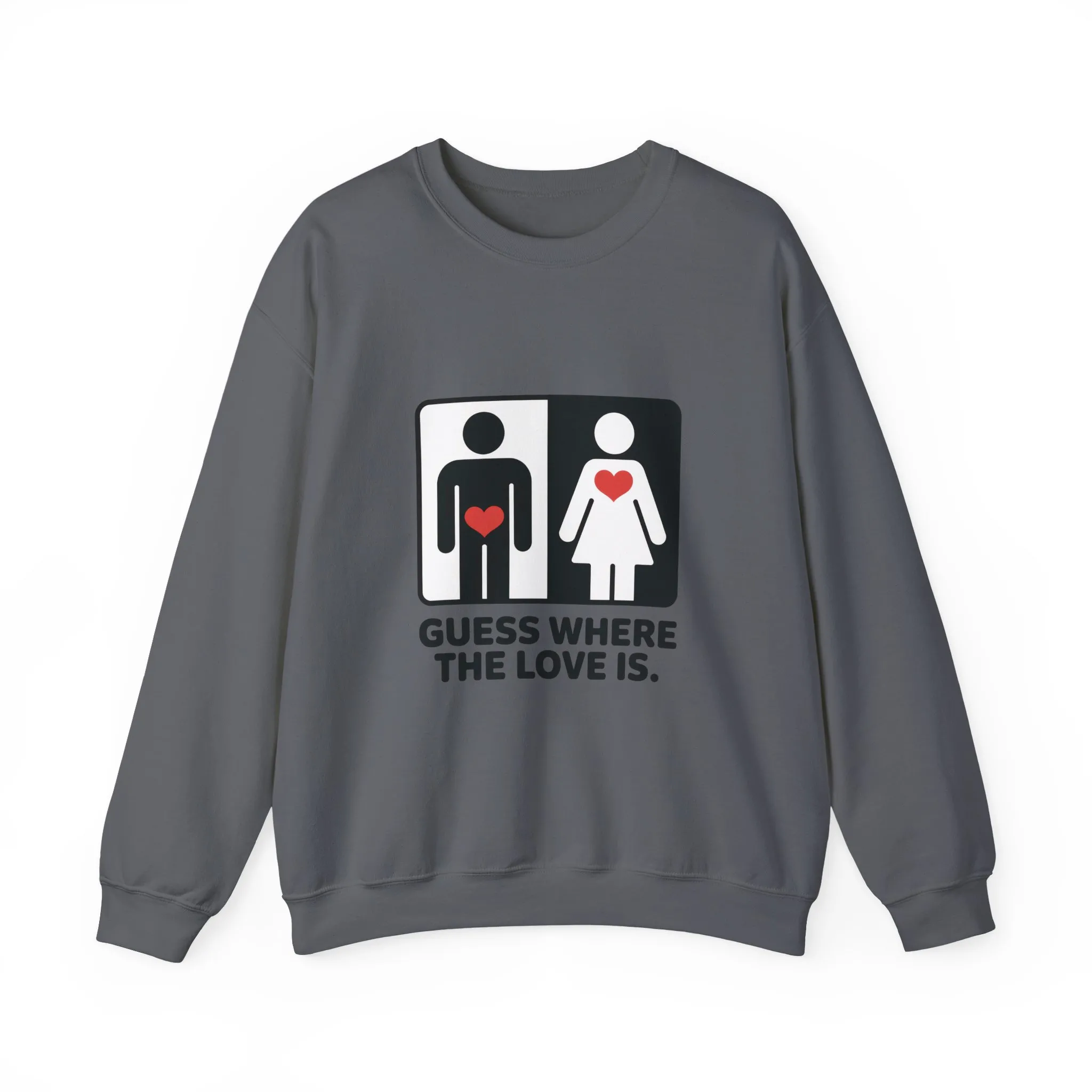 Guess Where the Love Is Mens Crewneck Sweatshirt, Cute Couples Gift, Love Themed Apparel, Valentine's Day Apparel, Relationship Sweatshirt - Image 16