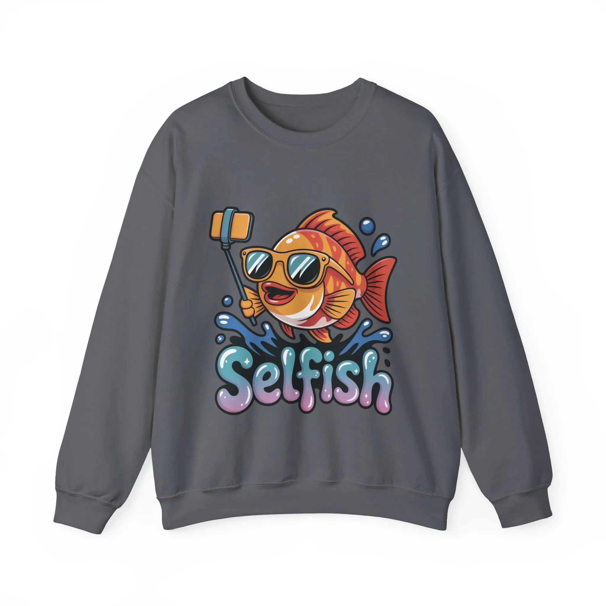 Selfish Womens Sweatshirt, Funny Selfie Pullover, Cute Ocean Pun Sweater, Playful Sea Life Gift, Fun Gift for Fish Lovers, Fishing Apparel - Image 13
