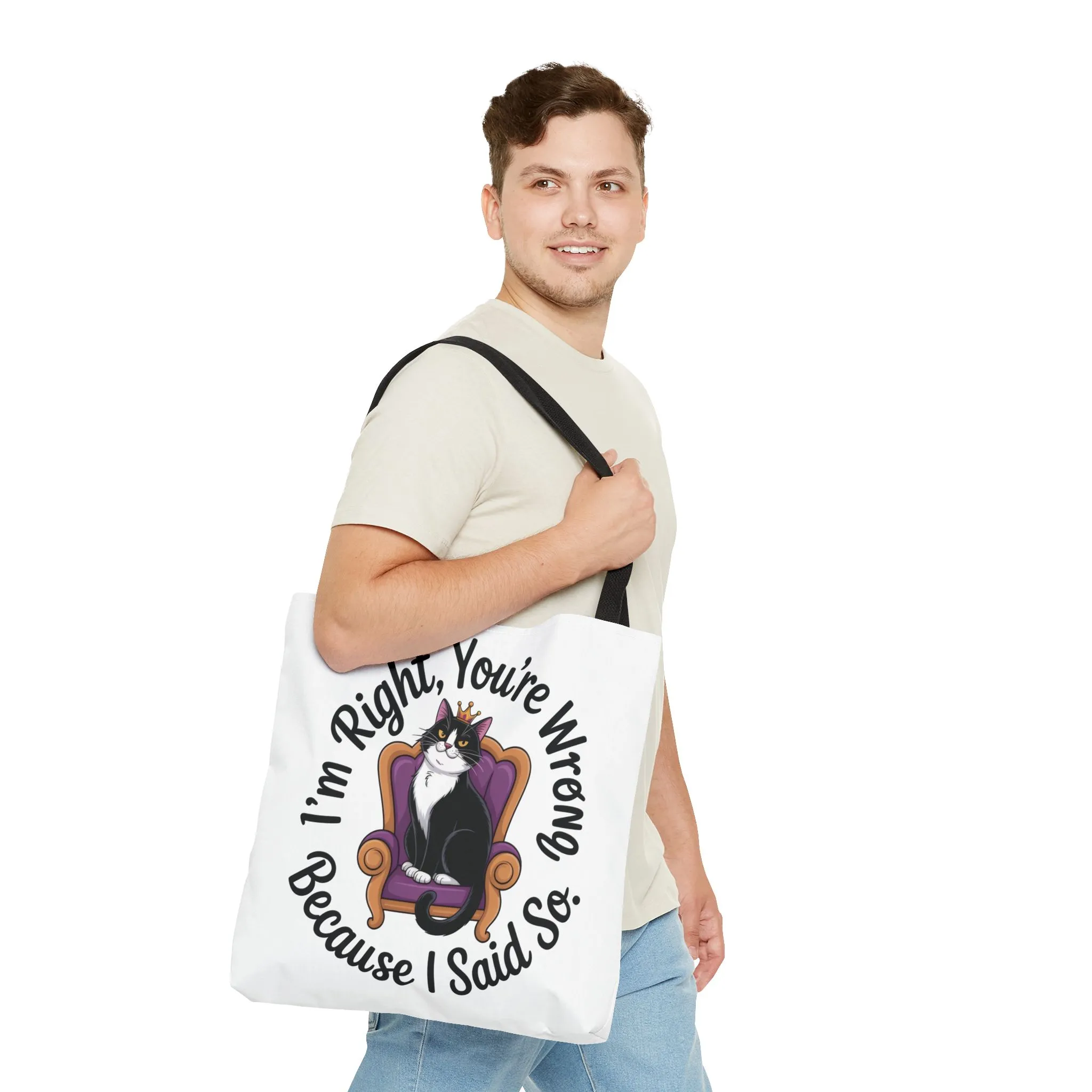 Funny Cat Tote Bag, Pet Lover Gift, Cat-Themed Shopper, Birthday Gift, Cute Animal Tote, Oversized Beach Bag - Image 3