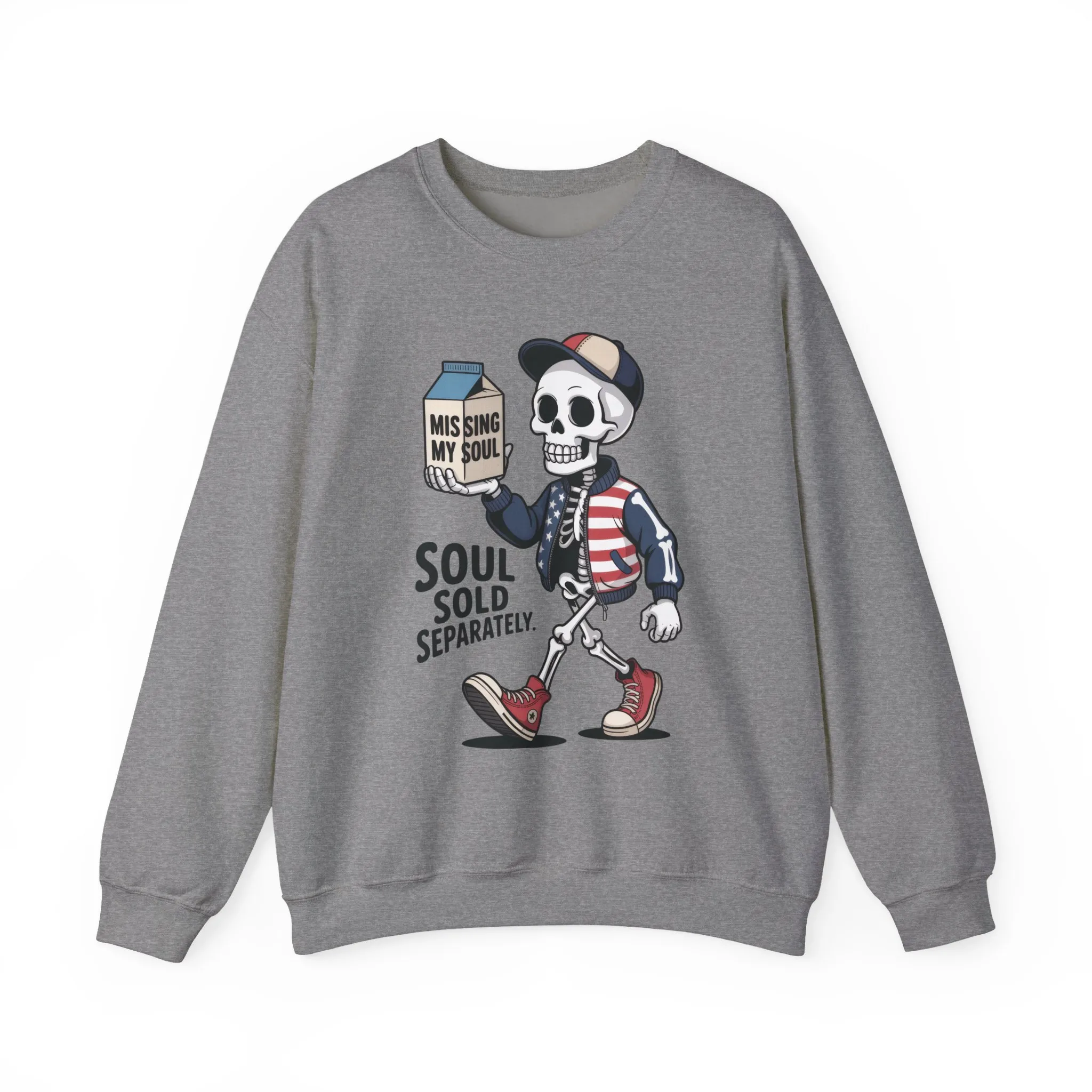 Skeleton Graphic Sweatshirt, Soul Sold Separately Pullover, Funny Gothic Streetwear, Missing My Soul Skull Hoodie Alternative - Image 13