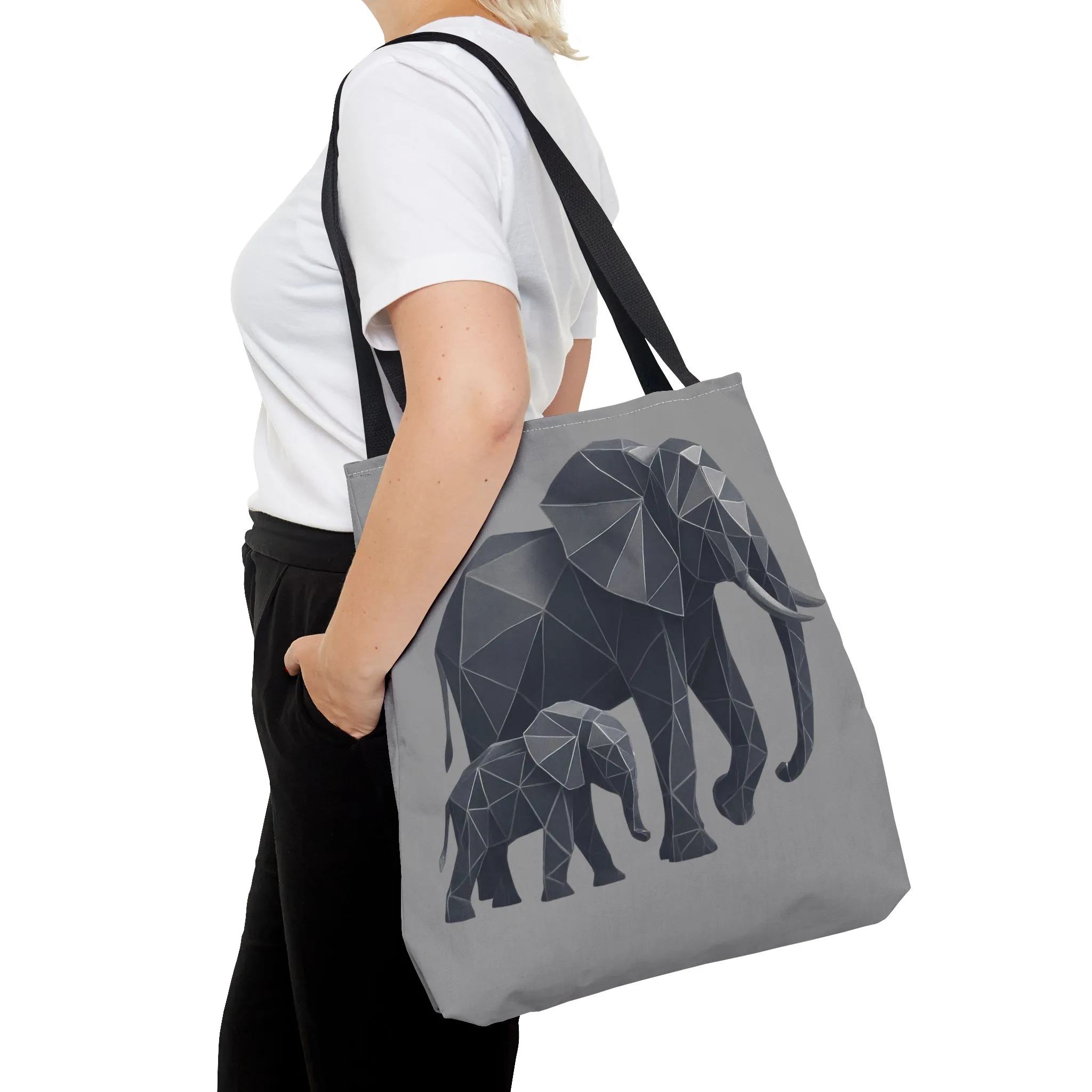 Elephant Geometric Tote Bag, Stylish Sustainable Bag, Boho Accessories, Animal Lover Gift, Canvas Shopping Bag, Beach Tote - Image 4