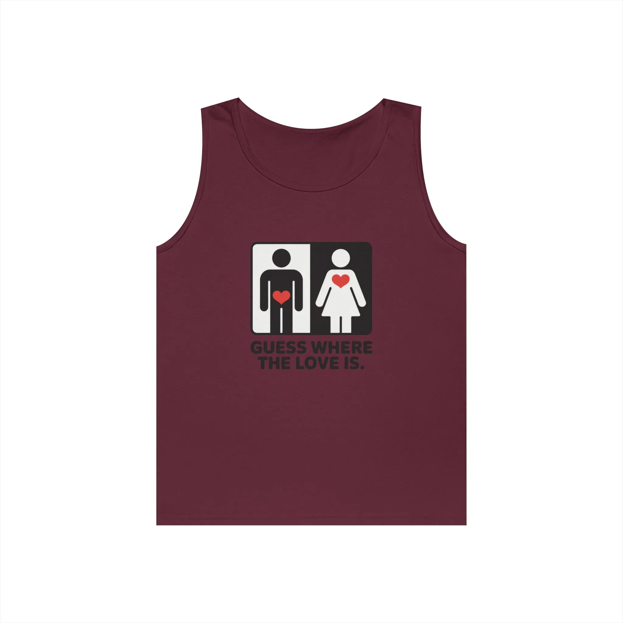Cute Guess Where The Love Is Mens Tank, Couples Gift, Valentines Day Gift, Relationship Humor Shirt, Funny Tank for Him, Bold Love Joke Tank - Image 7
