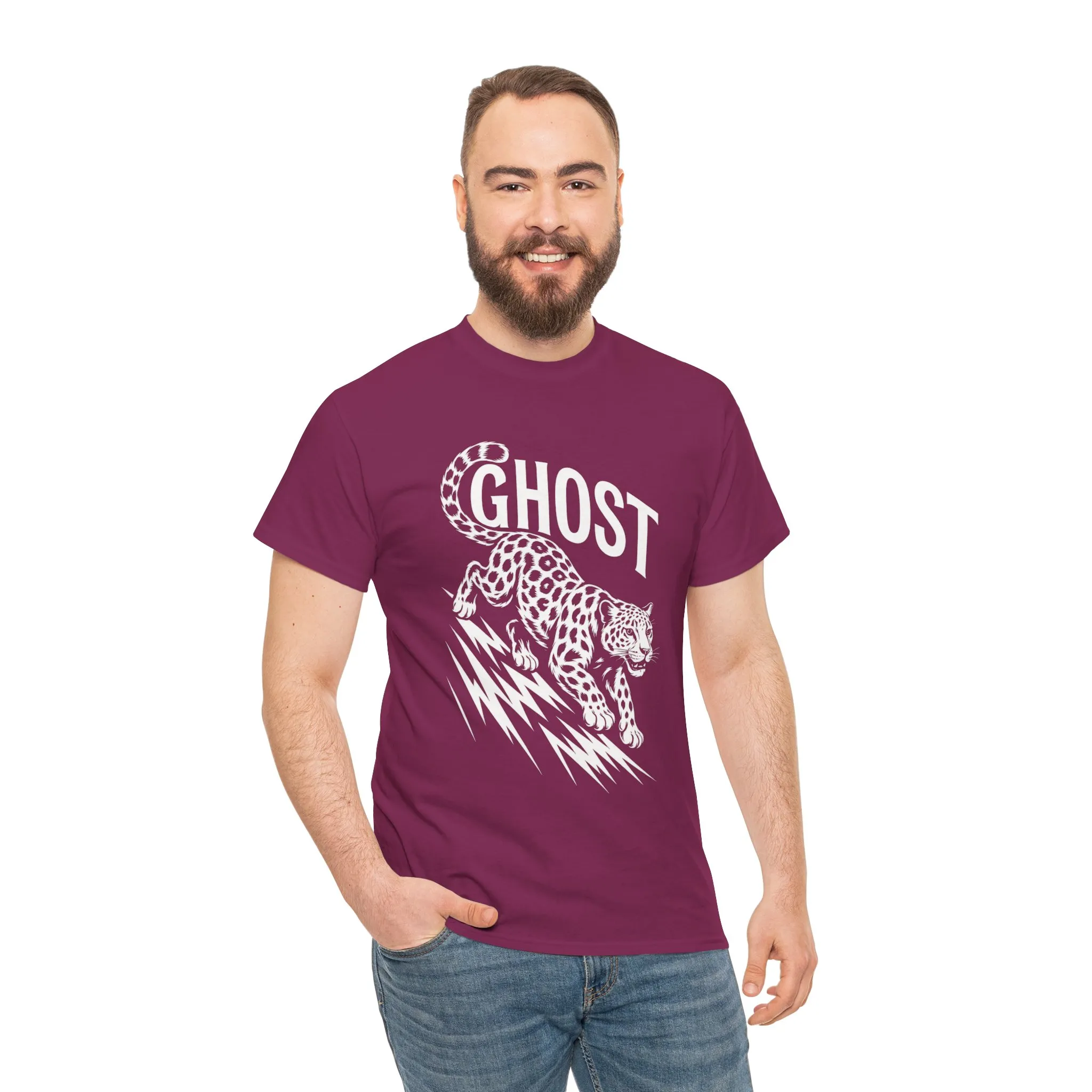 Ghost Leopard Graphic Tee, Mens T-Shirt, Casual Wear, Animal Print Top, Gift for Cat Lovers, Halloween Outfit - Image 26