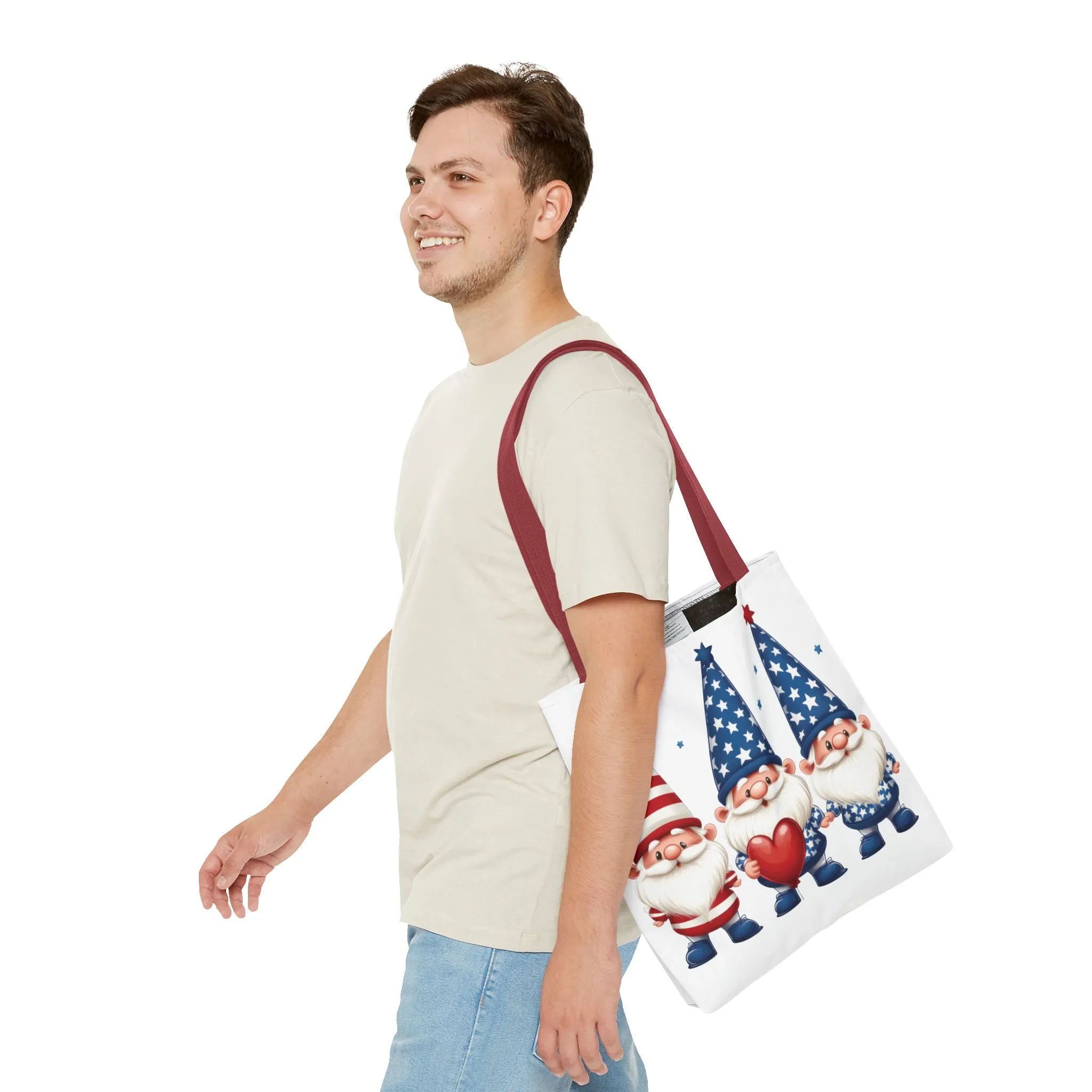 Patriotic Gnome Tote Bag, Stars and Stripes Reusable Grocery Bag, Cute Gnome Summer Bag, Holiday Gift Tote, Eco-Friendly Shopping Bag - Image 13