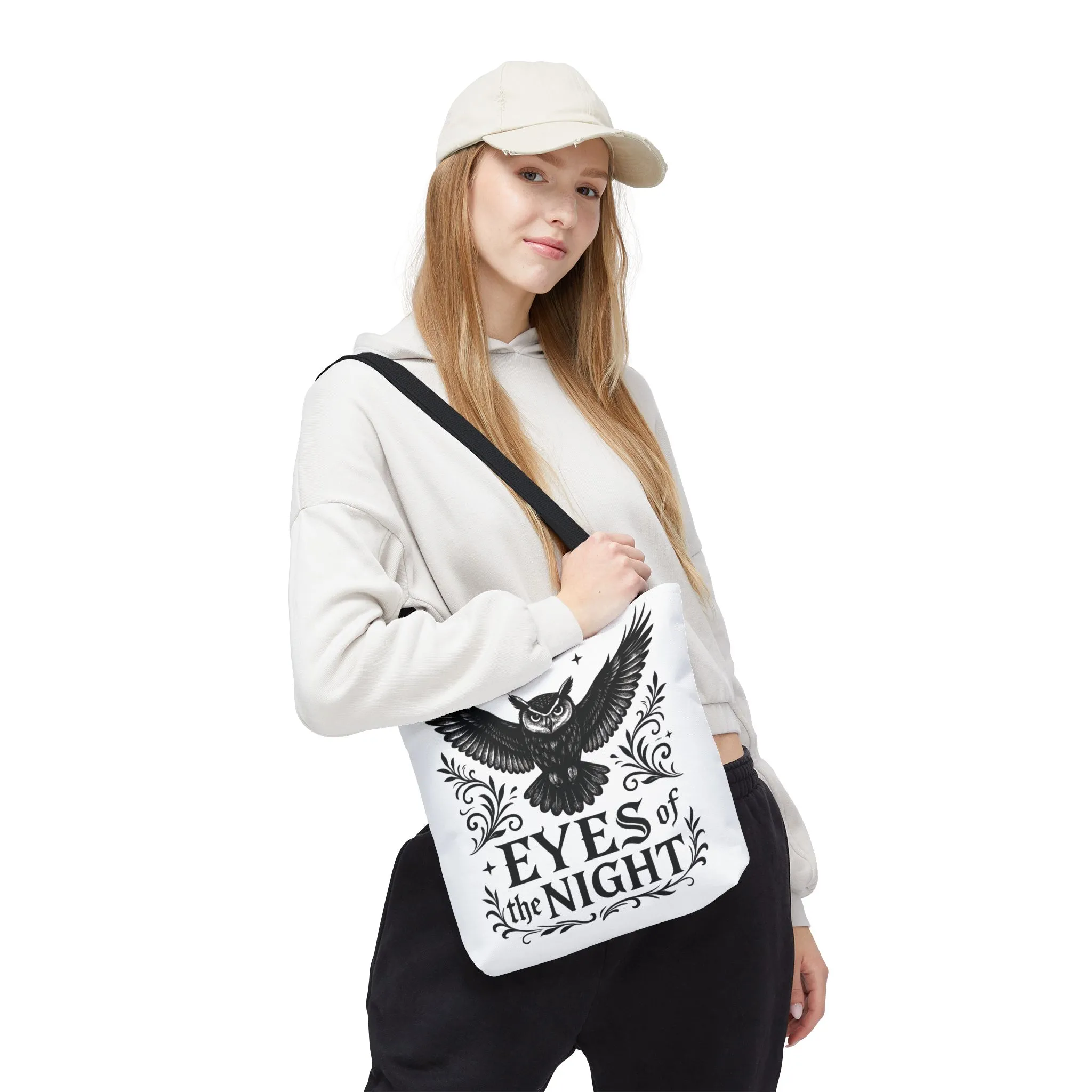 Eyes of the Night Owl Tote Bag, Artsy Shopping Bag, Eco-Friendly Carryall, Unique Gift for Animal Lovers, Halloween Decor, Beach Tote - Image 10