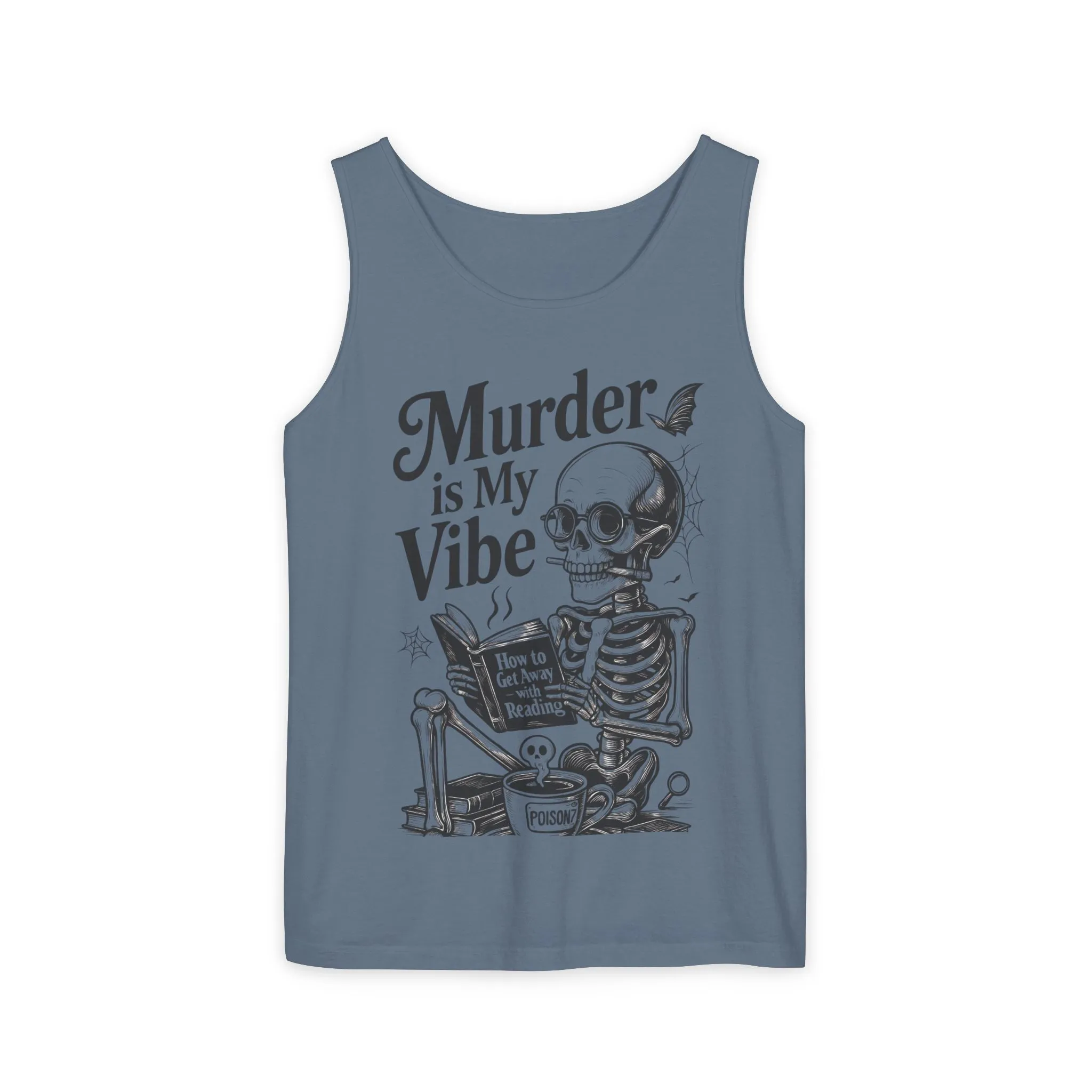 Murder Is My Vibe Tank Top, Mens Goth Tank, Halloween Clothing, Skeleton Graphic Tee, Cozy Casual Wear, Quirky Gift Idea - Image 23