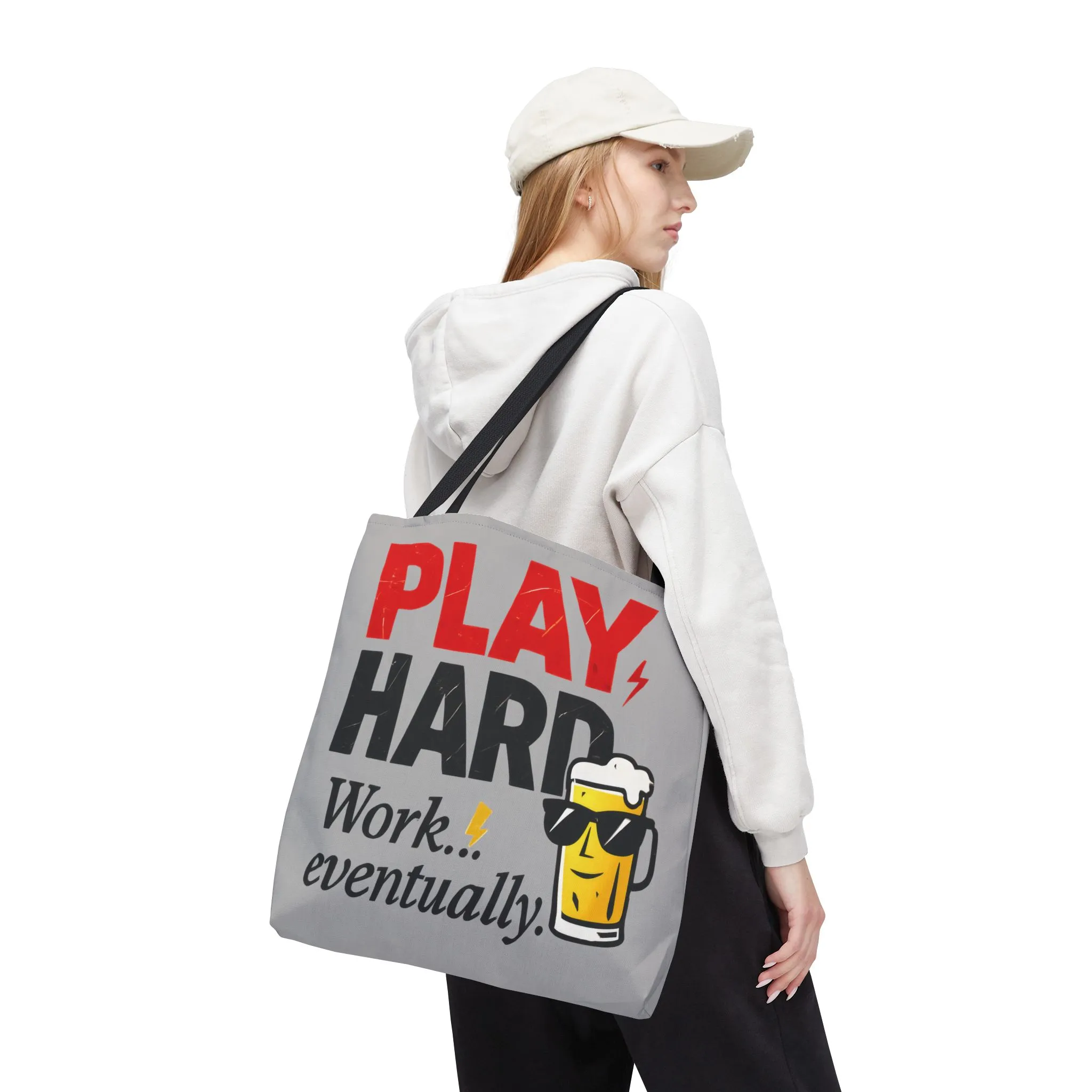 Play Hard Tote Bag - Fun, Stylish, Tote for Work & Play, Summer, Gift, Beach Bag, Everyday Carry, Beach Weekender Bag, large canvas bag - Image 5