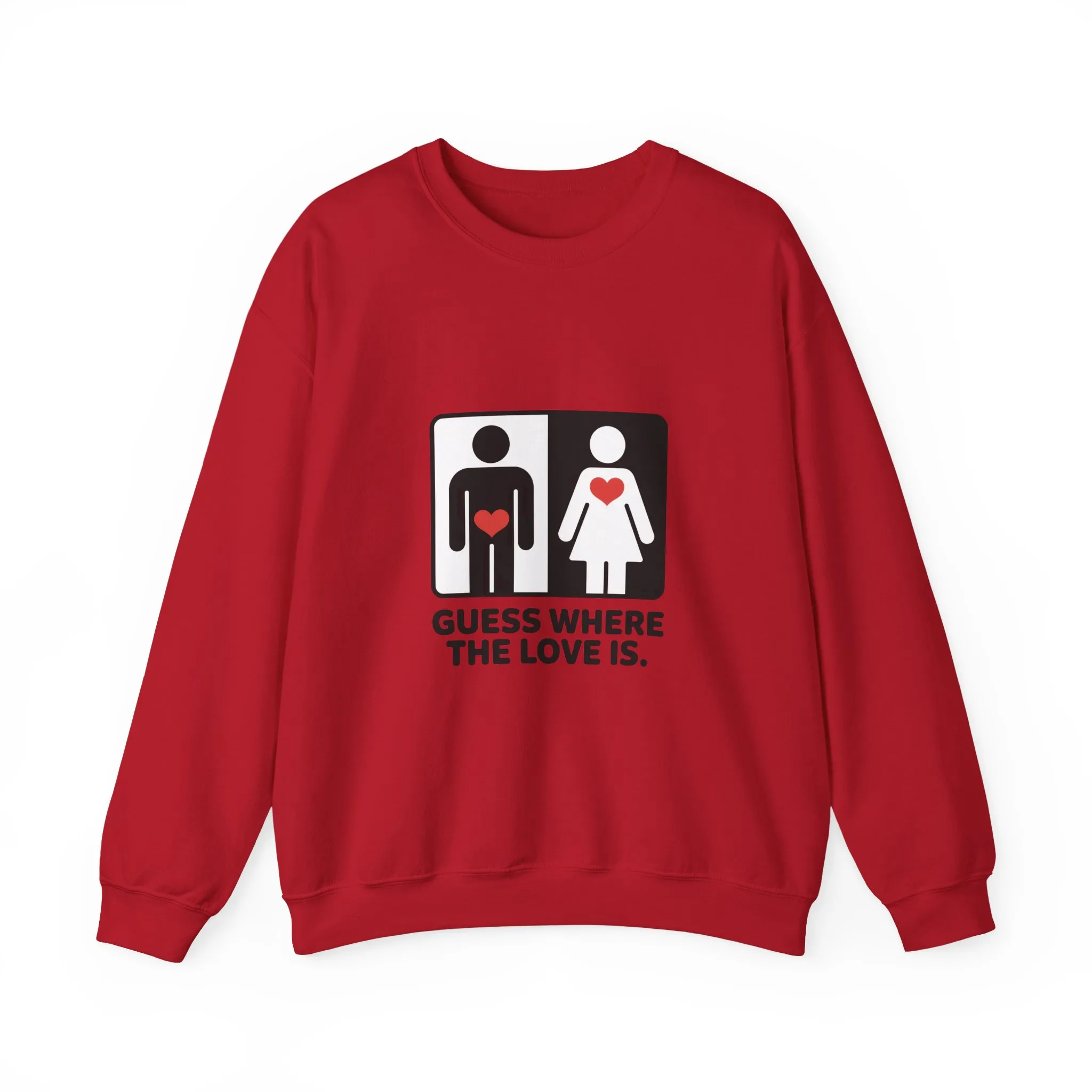 GuesWhere the Love Is Womens Sweatshirt, Couples Gift, Valentines Day Apparel, Matching Sweatshirt, Relationship Sweatshirt, Love Joke Graphic - Image 2
