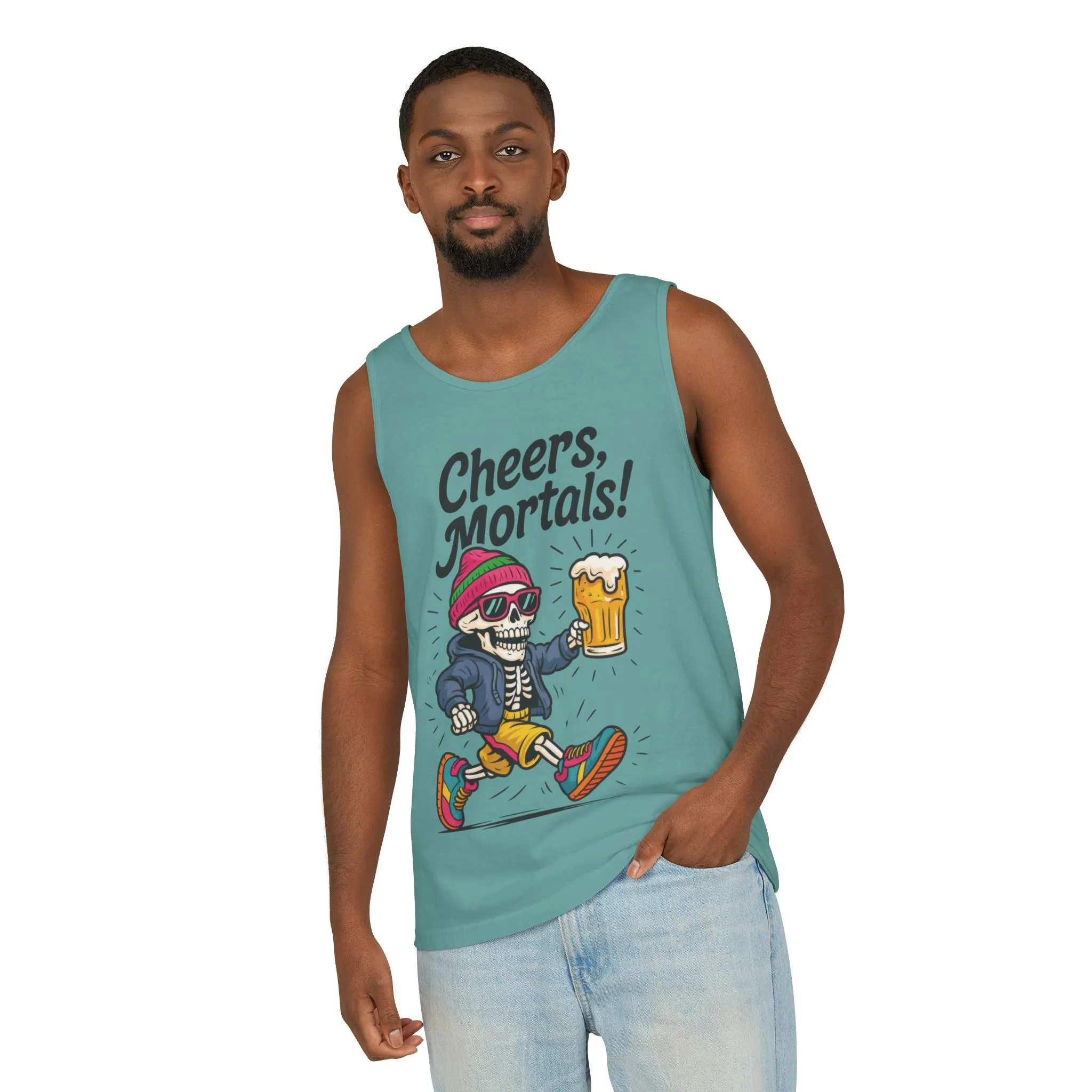 Cheers Mortals! Mens Tank Top, Funny Skeleton Beer Graphic Tee, Drinking Humor Shirt, Party Gift for Him, Halloween Tank, Beer Lovers Gift - Image 38