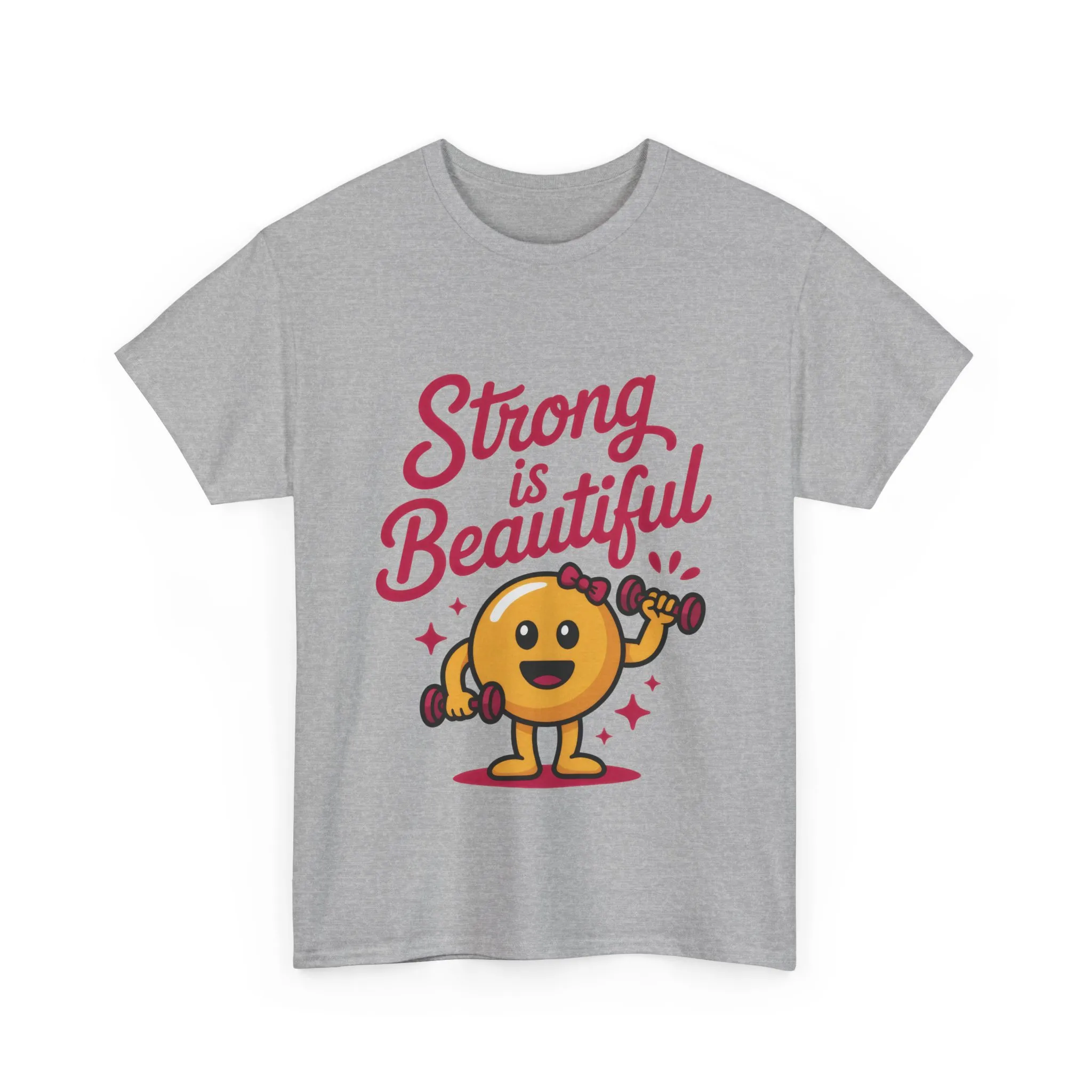 Strong is Beautiful Womens T-Shirt, Cute Fitness Character Graphic Tee, Inspirational Workout Shirt, Gym Motivation Gift for Her - Image 7