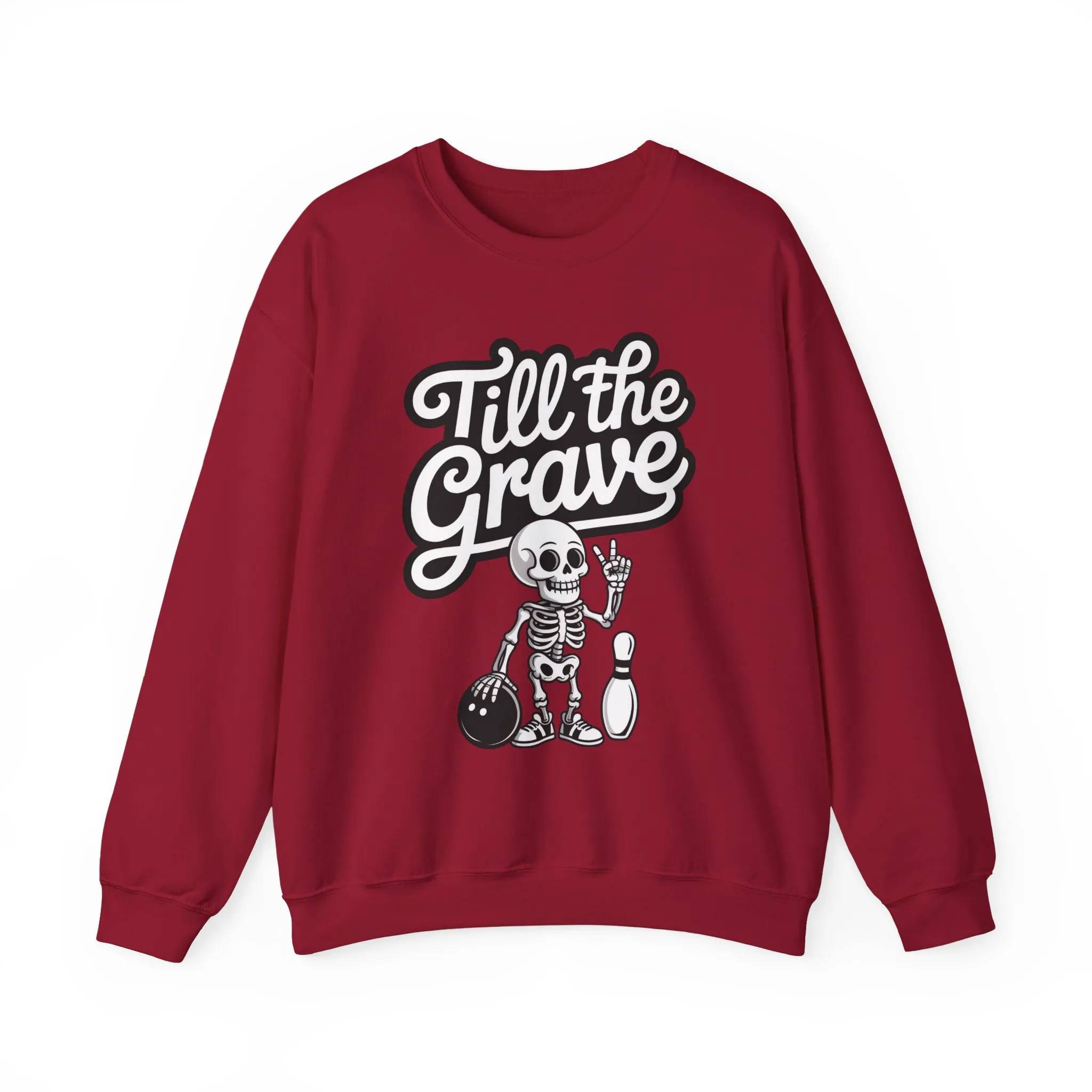 Funny Skeleton Bowling Sweatshirt, Womens Crewneck, Halloween Gift, Casual Wear, Till the Grave Sweatshirt, Bowling Lover Apparel - Image 28