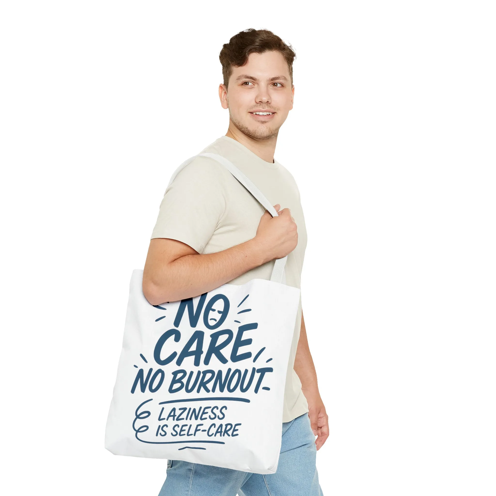 Laziness is Self-Care Funny Quote Bag, Oversized Reusable Canvas Shopping Tote, Sarcastic Self-Care Gift, Weekend Getaway, Everyday Use - Image 11