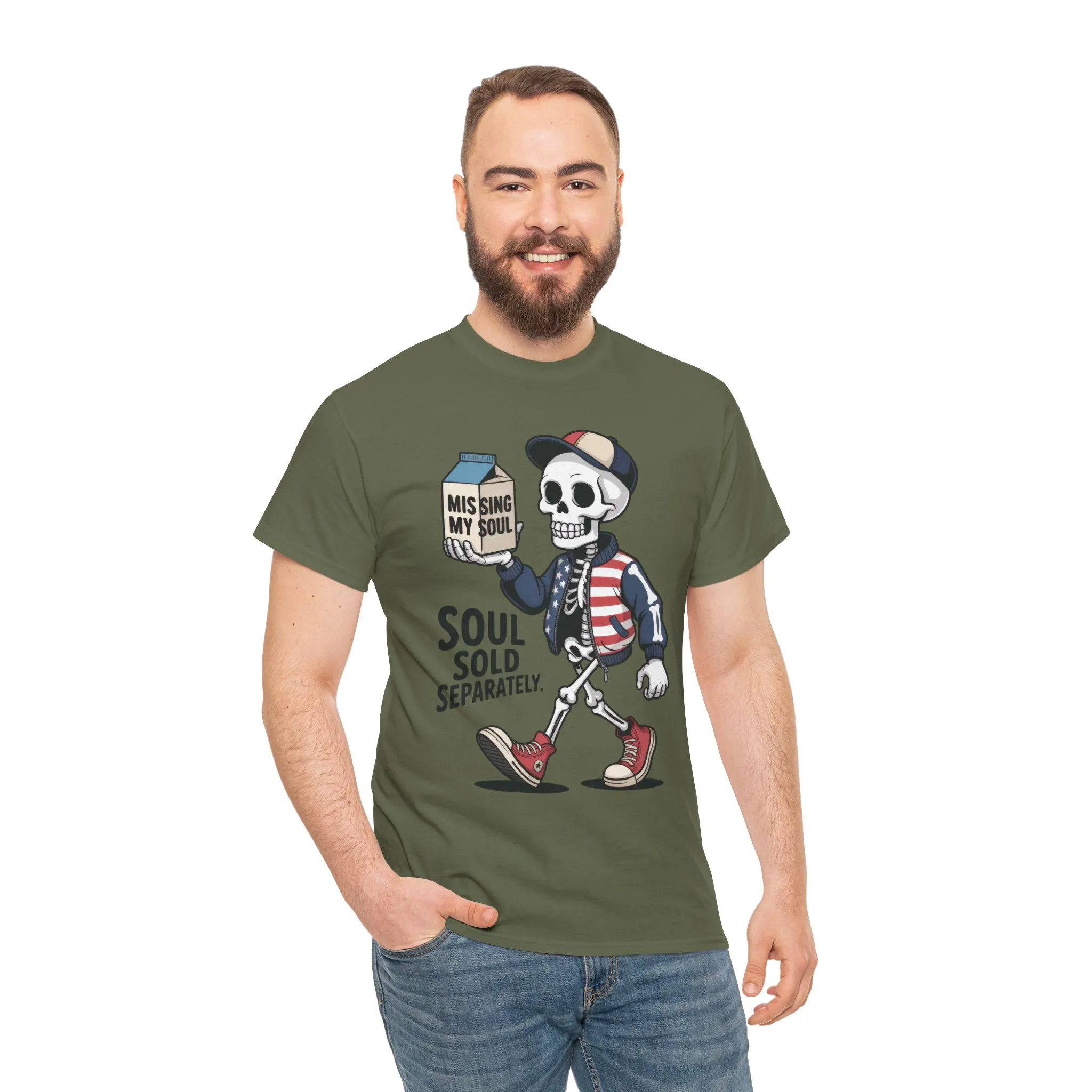 Funny Skeleton T-Shirt Soul Sold Separately Graphic Tee, Missing Soul Cartoon Shirt, Gothic Streetwear, Halloween Gift Tee - Image 14