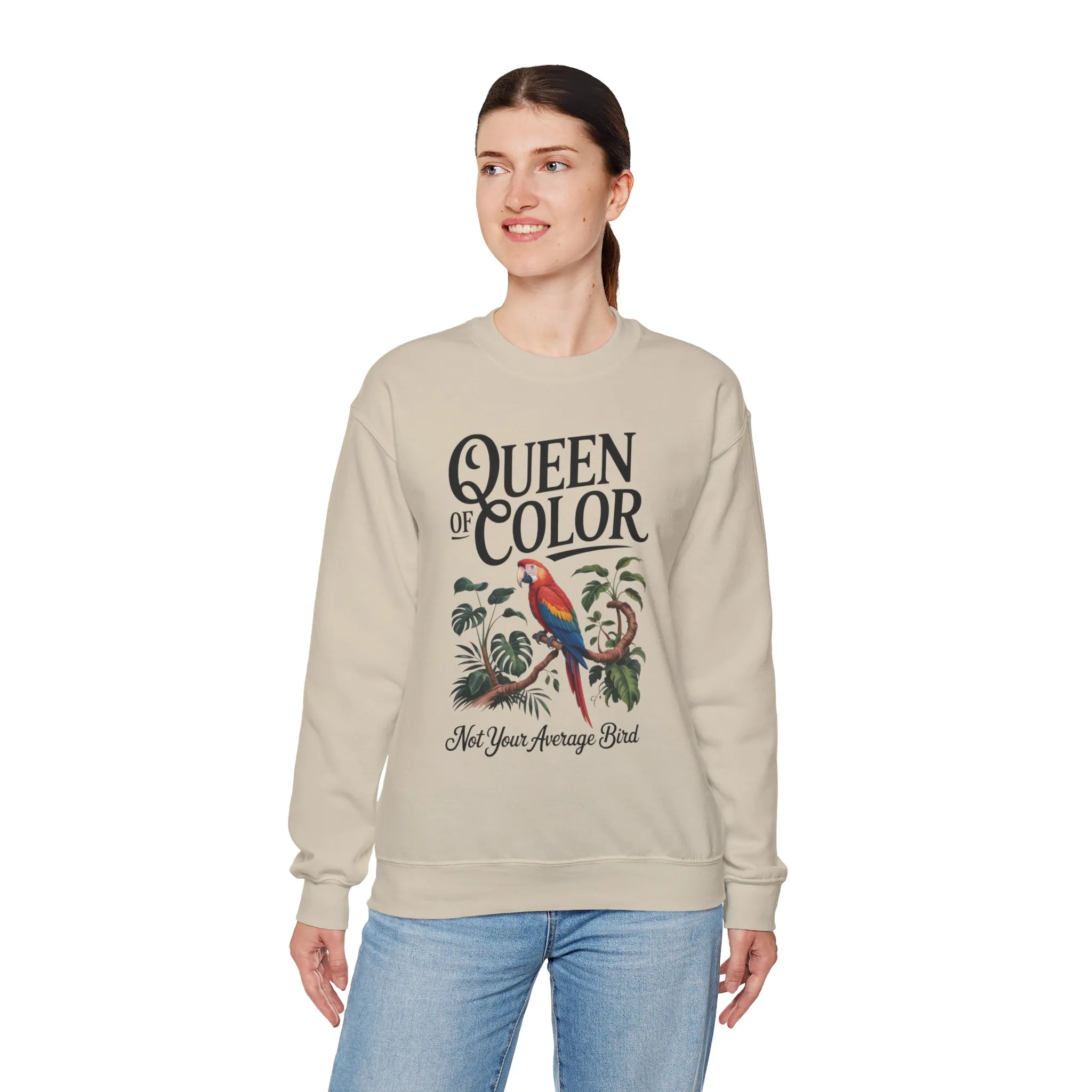 Vibrant Crewneck Womens Sweatshirt, Colorful Apparel, Bird Design, Cozy Layering, Gift for Nature Lovers, Fun Fashion - Image 27