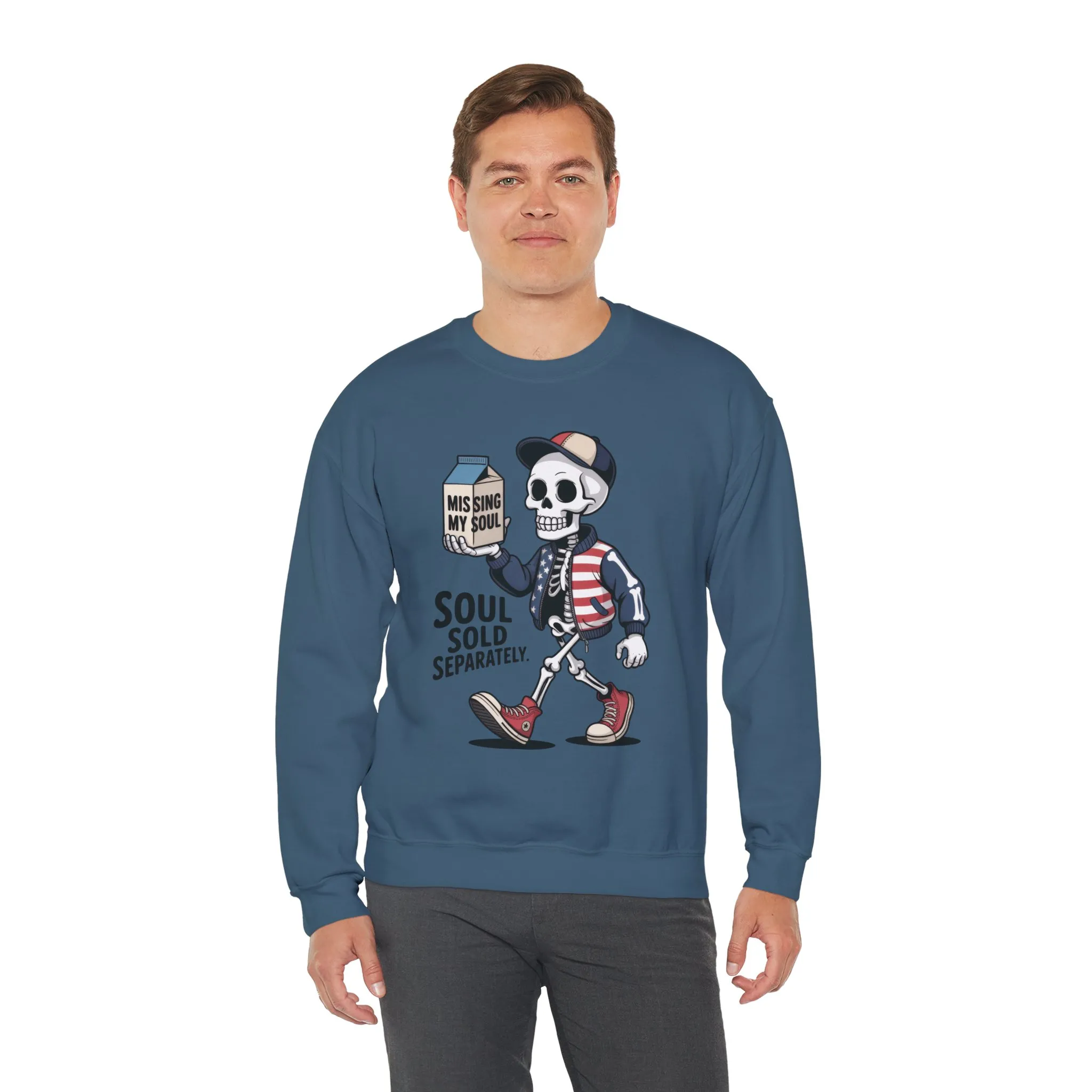 Skeleton Graphic Sweatshirt, Soul Sold Separately Pullover, Funny Gothic Streetwear, Missing My Soul Skull Hoodie Alternative - Image 18