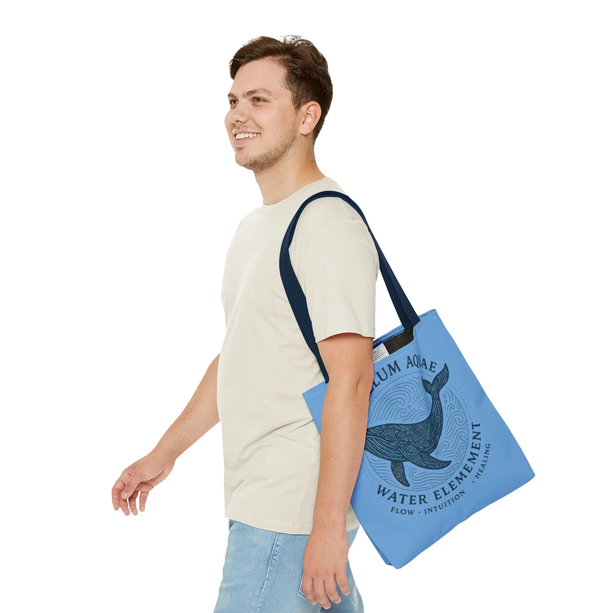 Whale Water Element Tote Bag: Spiritual Gift, Eco-Friendly, Beach Bag, Yoga Accessories, Meditation Essentials, Weekender Bag, Large Bag - Image 8