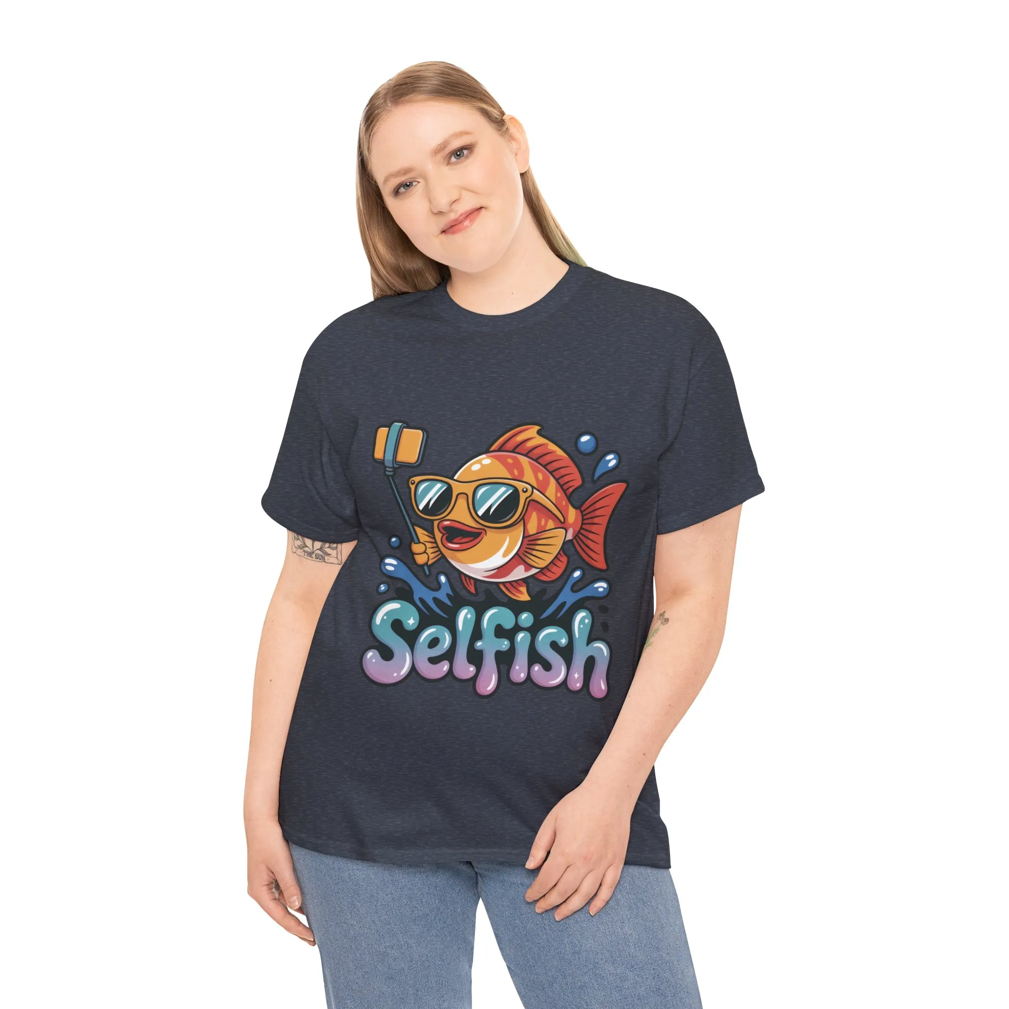 Funny Selfie Fish Graphic Womens T-Shirt, Playful Pun Gift for Her, Summer Vibes, Unique Beach Shirt, Outdoor Adventures - Image 39
