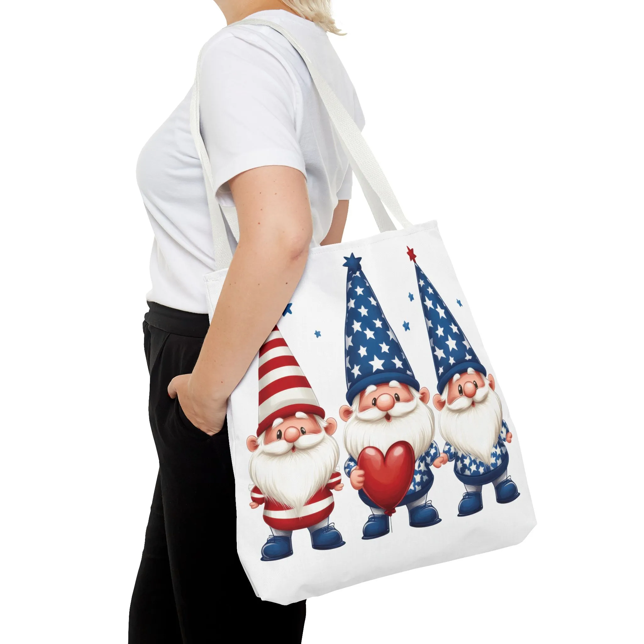 Patriotic Gnome Tote Bag, Stars and Stripes Reusable Grocery Bag, Cute Gnome Summer Bag, Holiday Gift Tote, Eco-Friendly Shopping Bag - Image 29