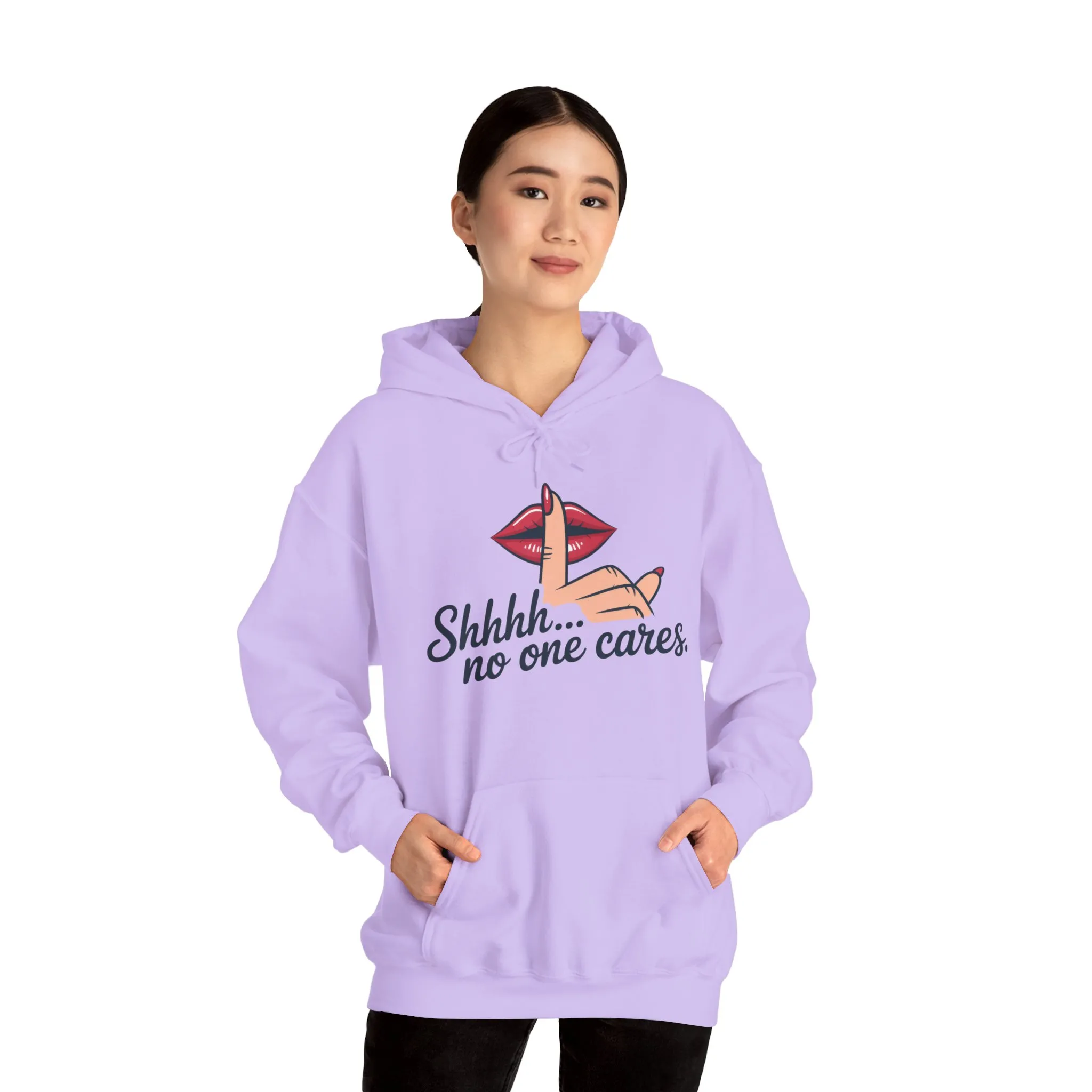 Shhh... No One Cares Hoodie, Funny Sweatshirt, Womens Pullover, Casual Wear, Gift for Friends, Cozy Outfit - Image 31