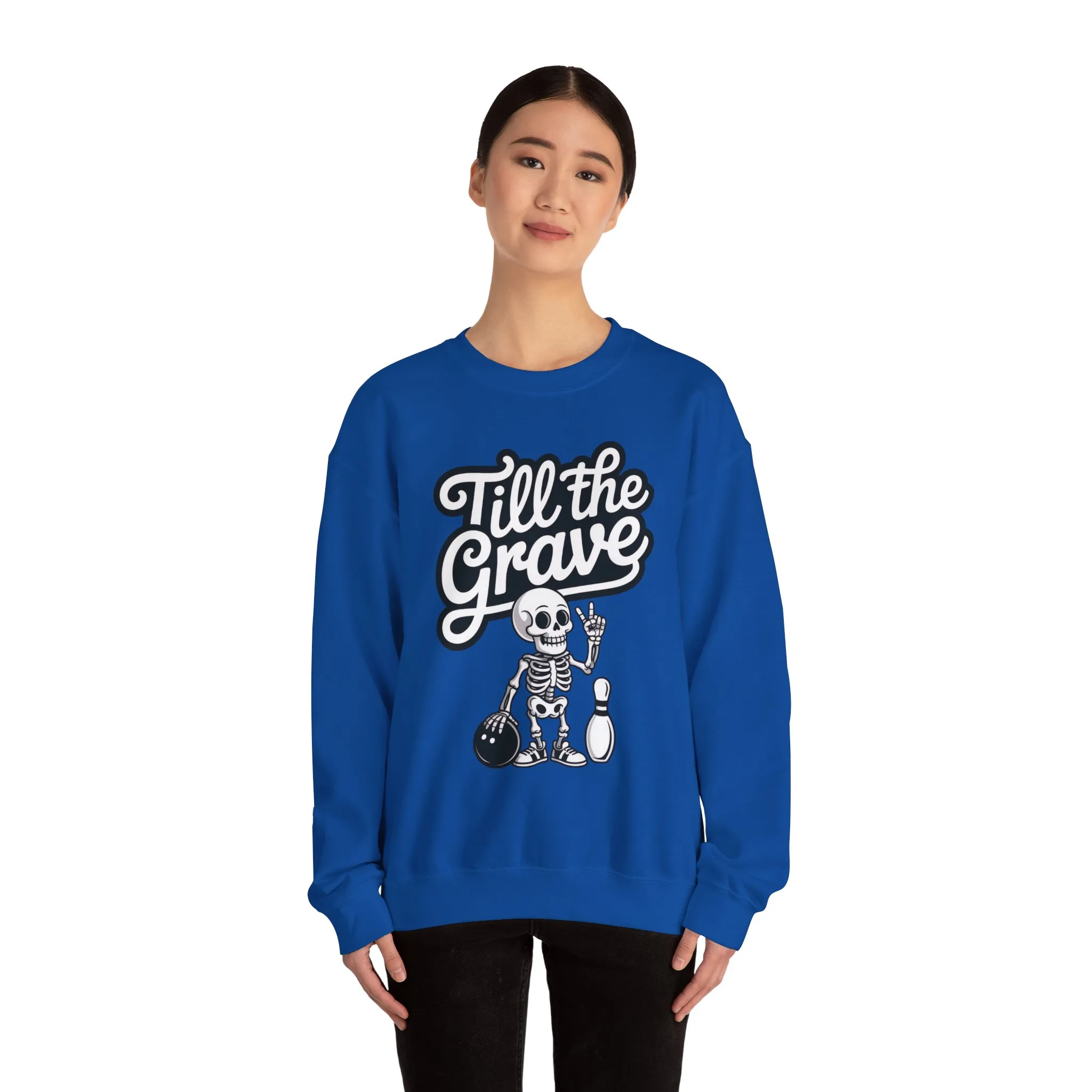 Funny Skeleton Bowling Sweatshirt, Womens Crewneck, Halloween Gift, Casual Wear, Till the Grave Sweatshirt, Bowling Lover Apparel - Image 17